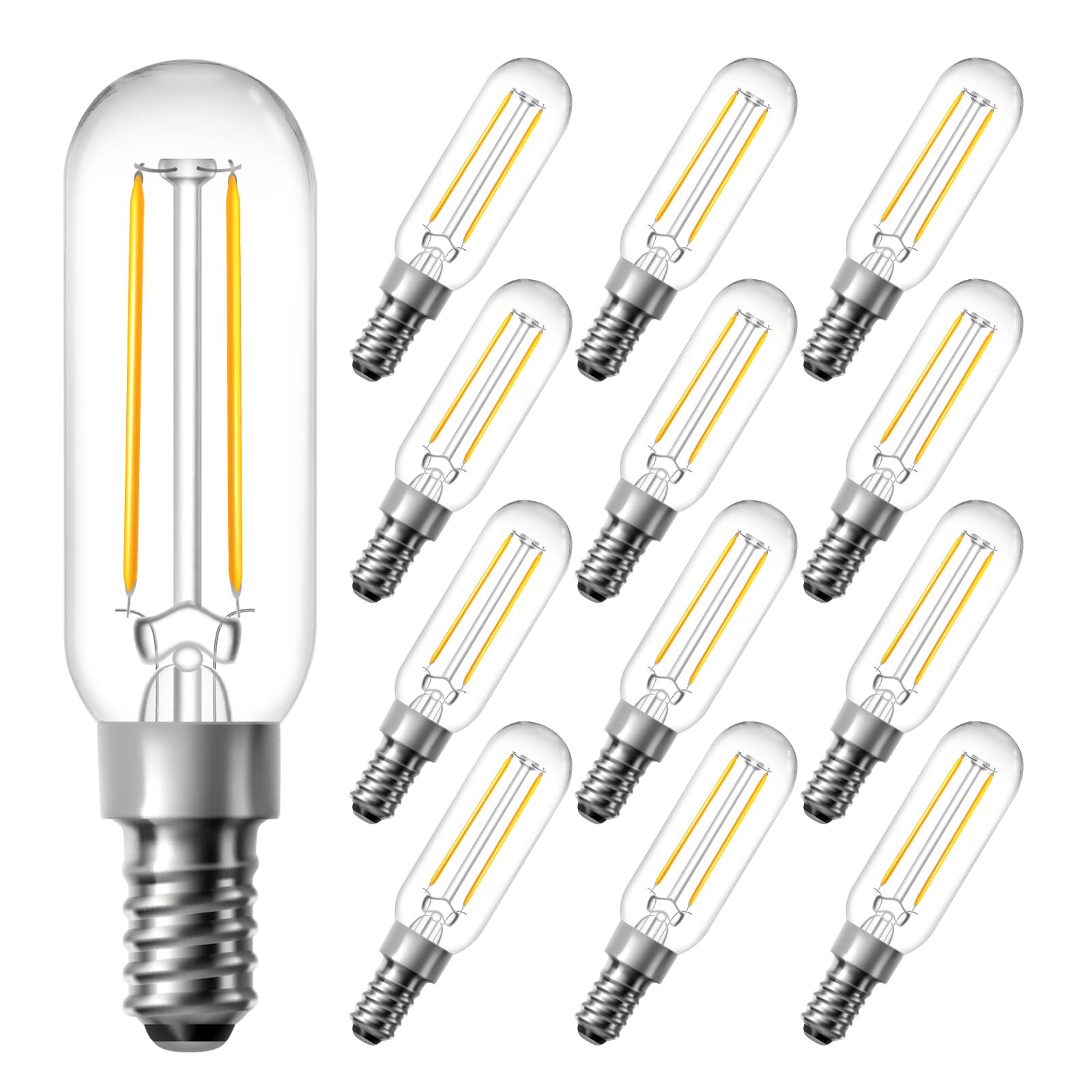 Dalattin T6 Candelabra Led Bulbs E12 Base 2700K Warm White, Small Base Clear Light Bulb 4.5W=60W, 500Lm Dimmable Vintage Edison 