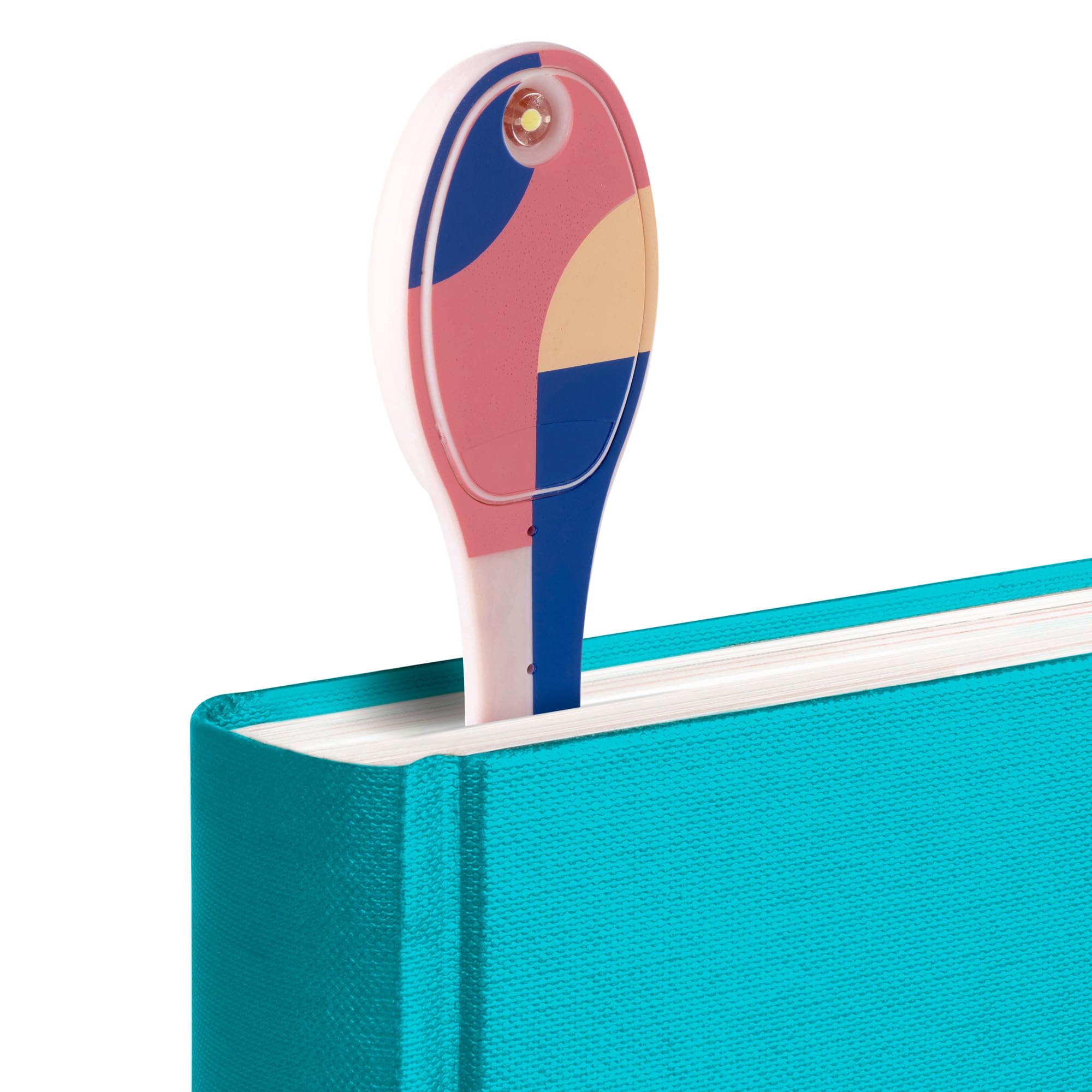 Gifts for Readers & Writers 2-in-1 LED Reading Light | Portable Clip-On Bookmark & Book Lamp | Battery Operated, Peachy Blocks