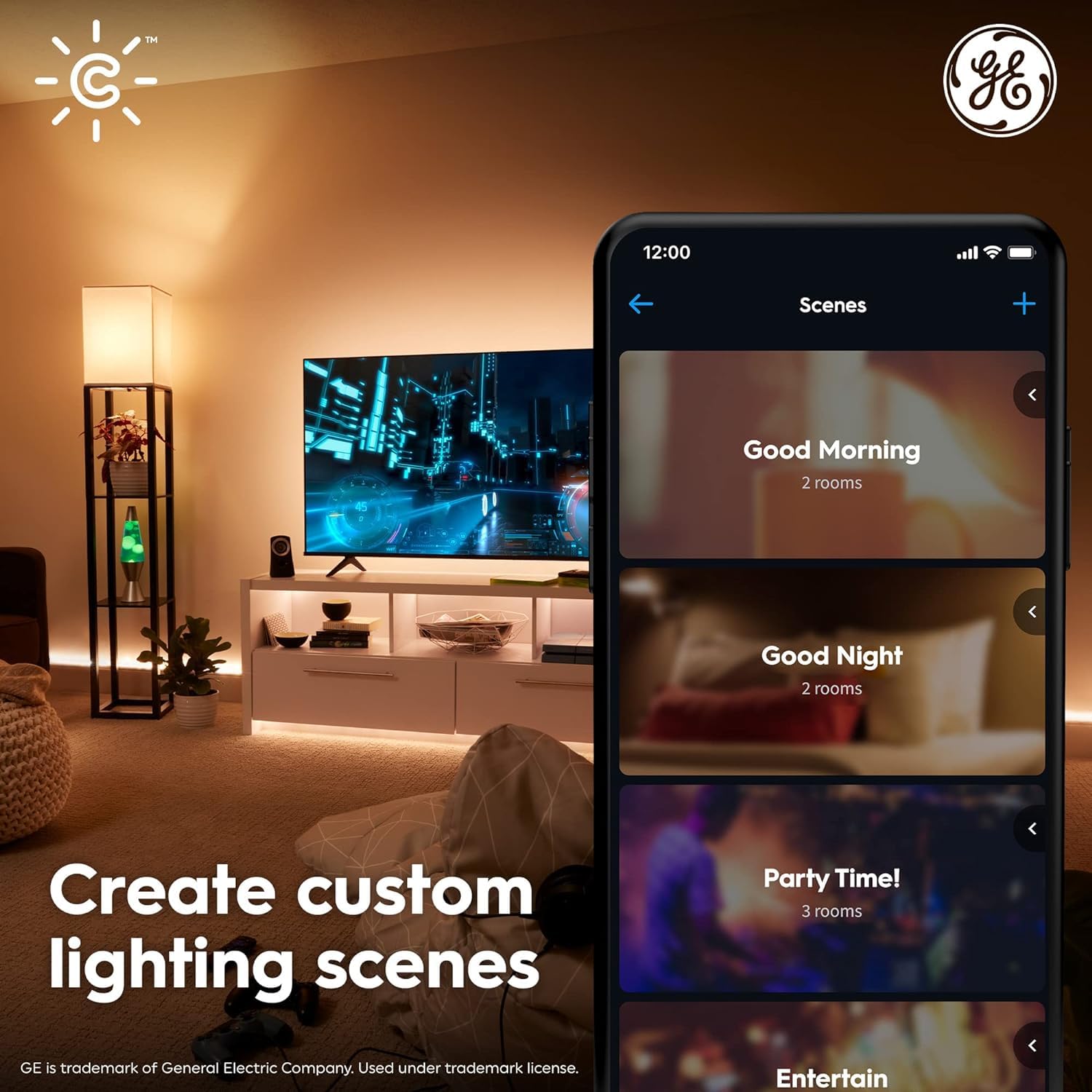 GE Lighting Smart LED Light Bulbs, Bluetooth & Wi-Fi, Medium Base, Soft White, 4 Count, Model CLEDBM6LDGF-4T