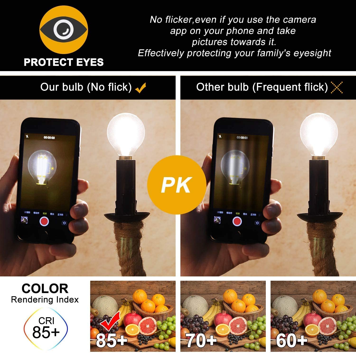 Leools E12 LED Bulb 6W Dimmable Soft White 3000K Globe Light, 12 Count, Glass, Candelabra Bulb for Chandeliers and Ceiling Fans