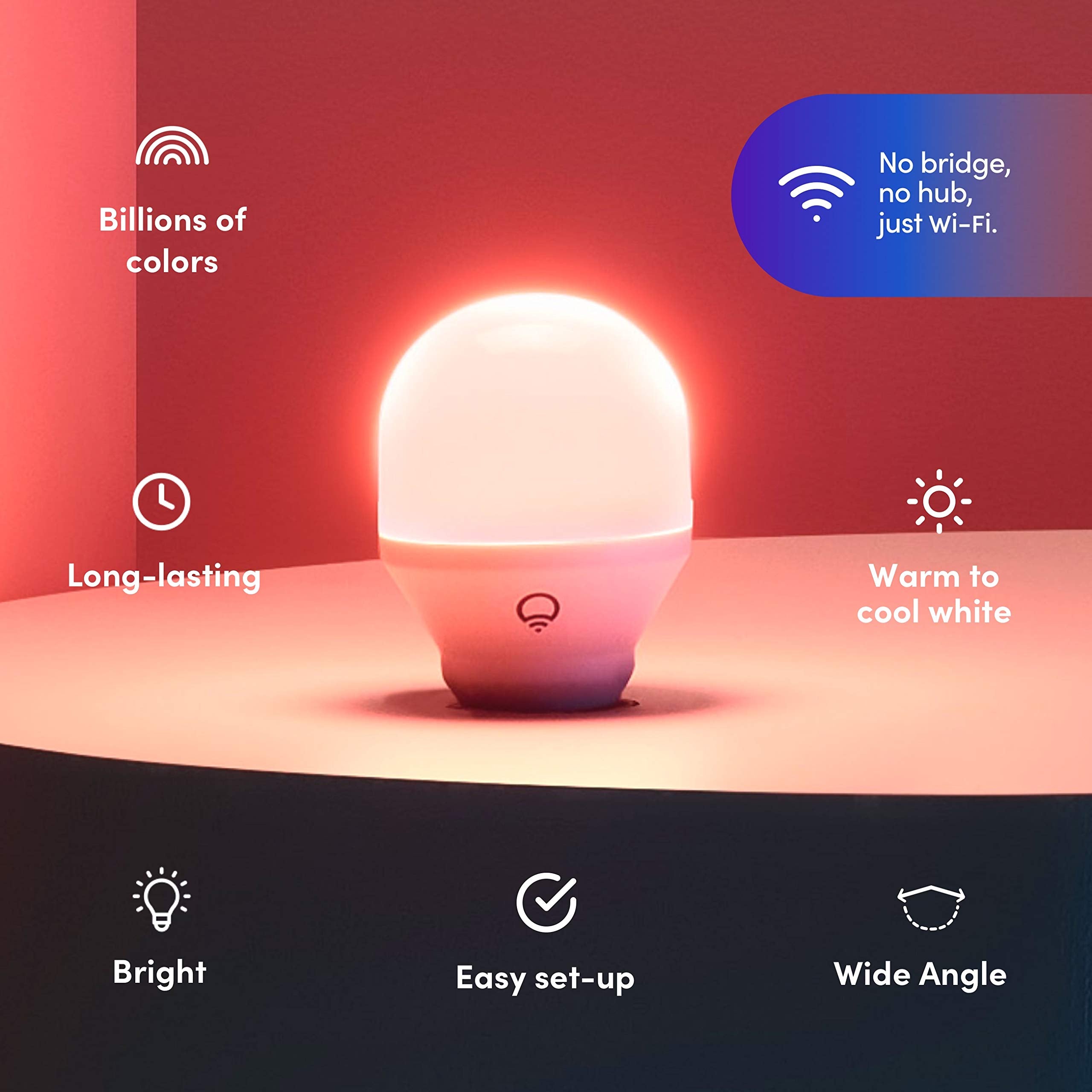 LIFX Color A19 Smart LED Light Bulb, 800 Lumens, Wi-Fi, Works with Alexa & Google, 1 Count, Plastic, Model L3A19LC08E26