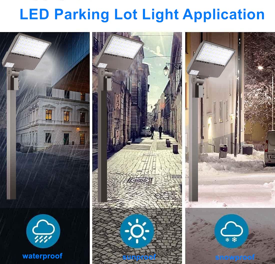 Eccfutll 150W Outdoor Led Parking Lot Light With Slipfitter Mount, 5000K Led Area Light With Dusk To Dawn Photocell, 100-277V 21