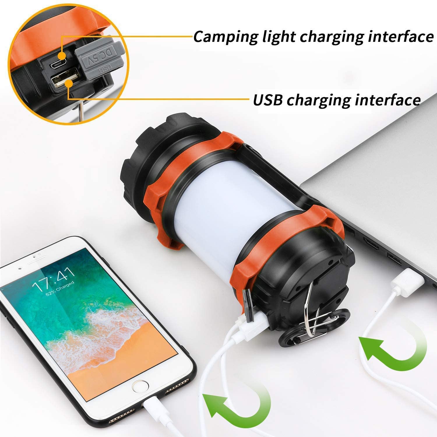 Camping Lantern Rechargeable , Alpswolf Camping Flashlight 4000 Capacity, 6 Modes, IPX4 Waterproof, Led Lantern for Camping, Hik