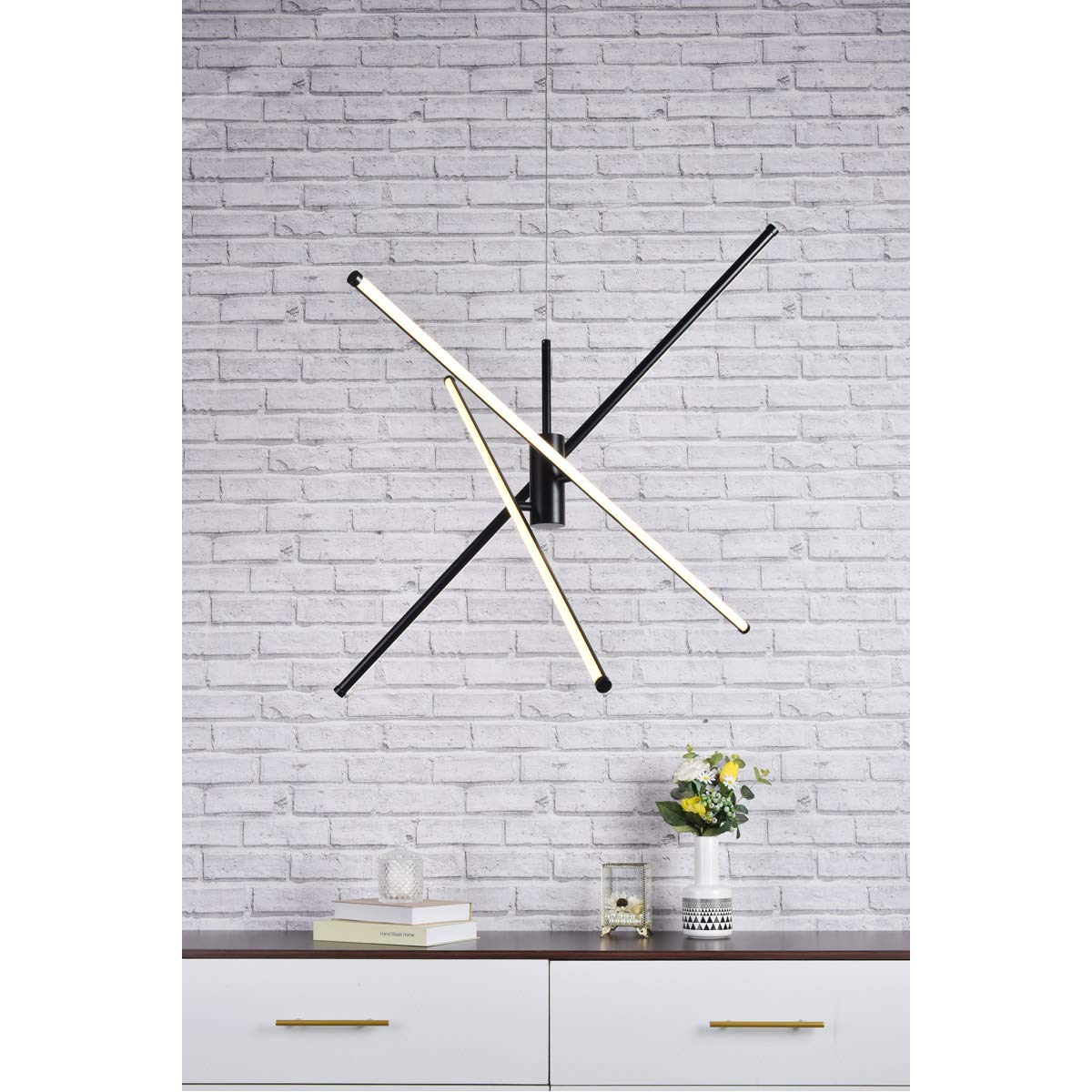 Living District Sonya 3-Light Modern Aluminum Pendant in Black