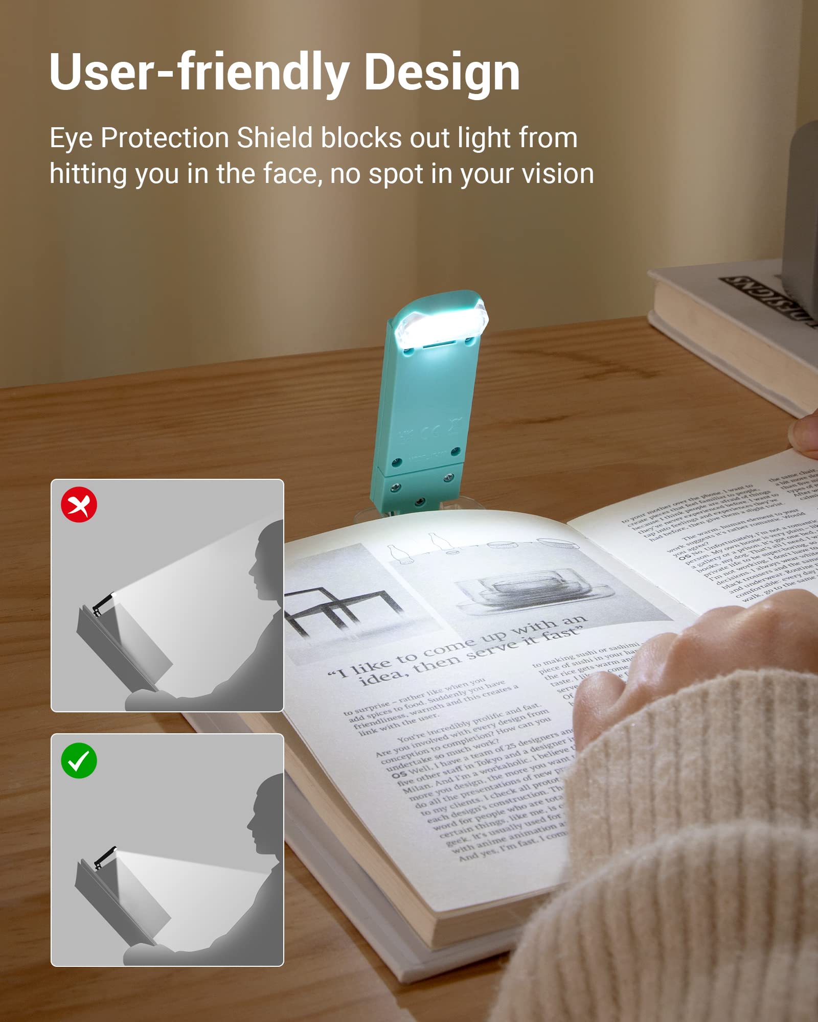 Dewenwils Usb Rechargeable Book Reading Light, Book Light Clip On For Reading In Bed, Led Eye Care Book Lamp For Kids, Bookworms