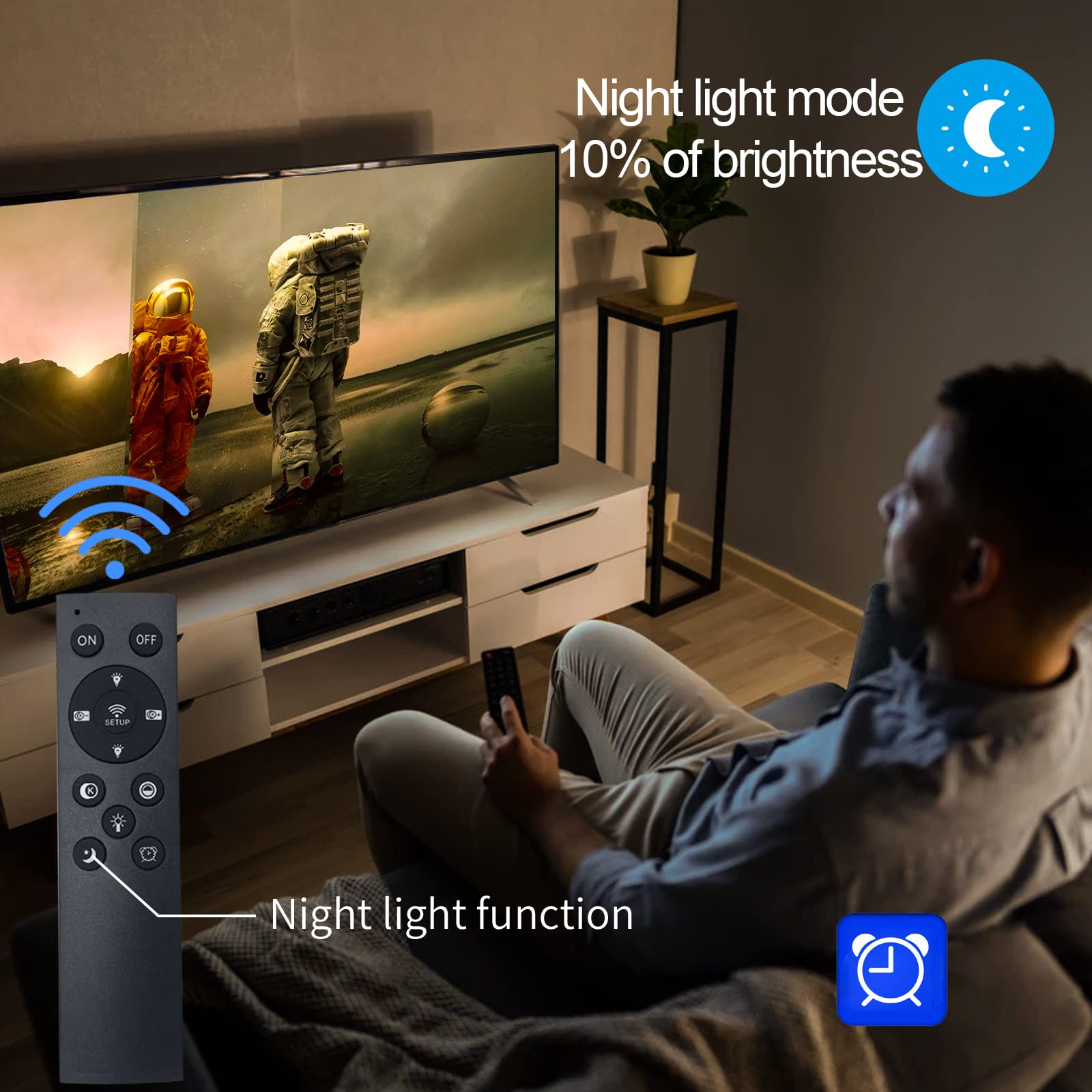 Modern Led Ceiling Light 106W Dimmable Acrylic Ceiling Lamp With Remote Control 6 Rings Circle Living Room Light Fixtures Ceilin