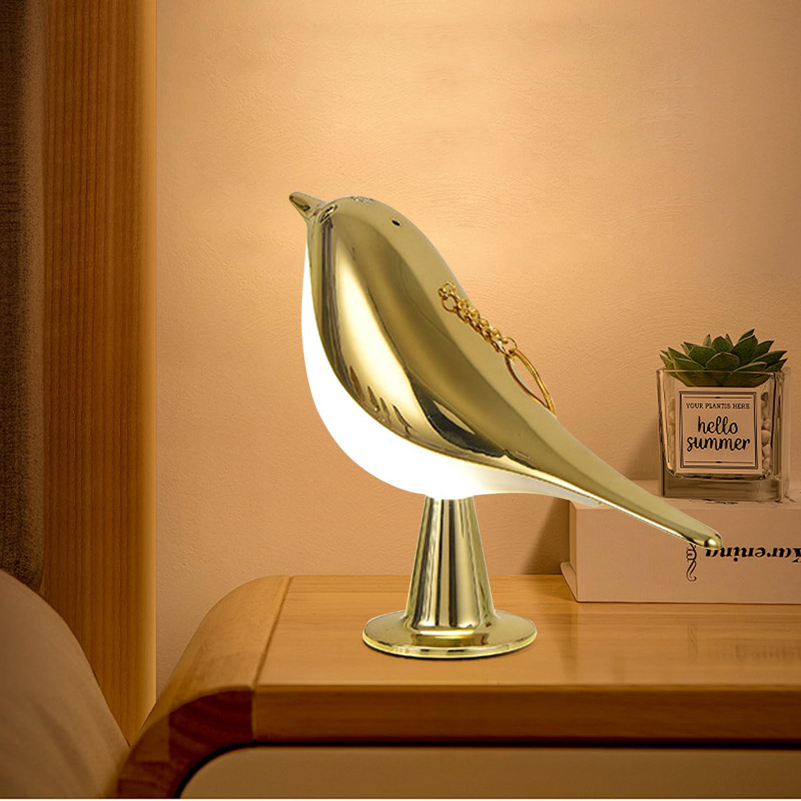 HOGXUAE Small Cordless Lamp, Small Bedside Table Lamp Touch Sensor, Bedside Gifts, 3 Level Brightness, Rechargeable Desk Lamp fo