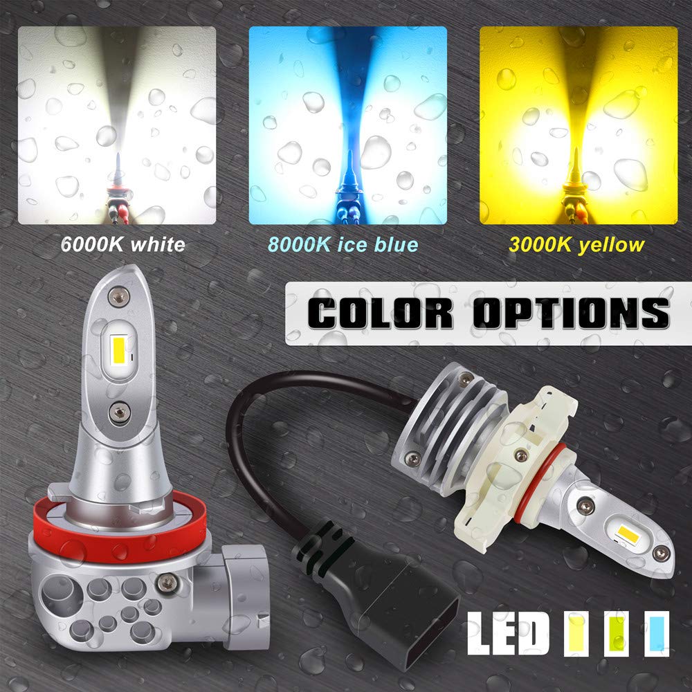 Alla Lighting Pg18.5D-3 Base 8000K Ice Blue 5200Lms 12278 Psx26W Led Fog Or Daytime Running Lights Bulbs H28W 12278C1 12V Drl Can Bus Error Free Xtreme Super Bright