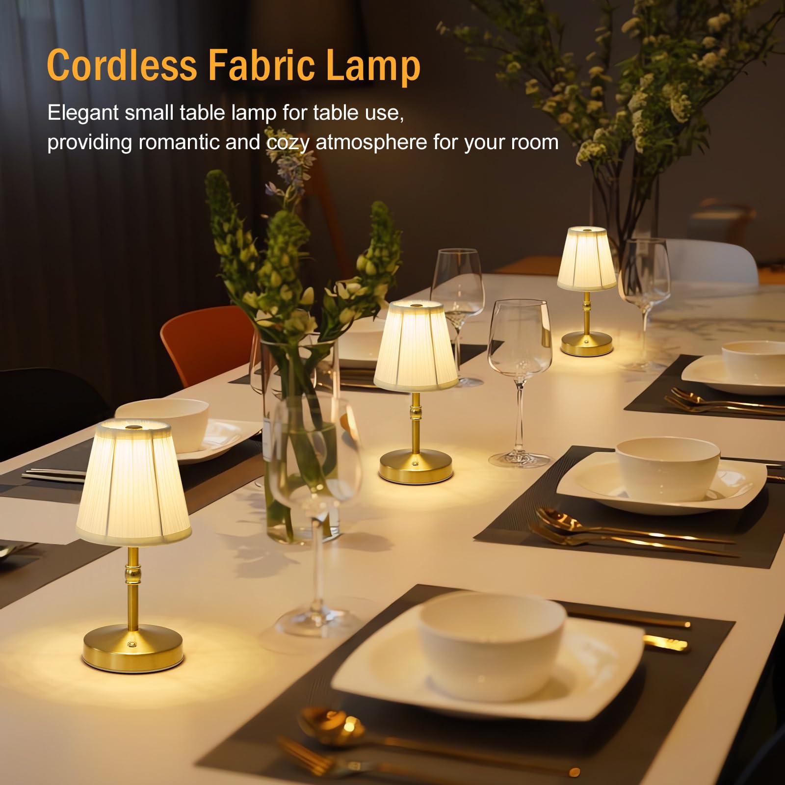 Cordless Mini Lamps Gold,3000 Mah Battery Operated Lamp,3 Color Temperature Dimmable Table Lamp,Small Rechargeable Table Lamp Fa
