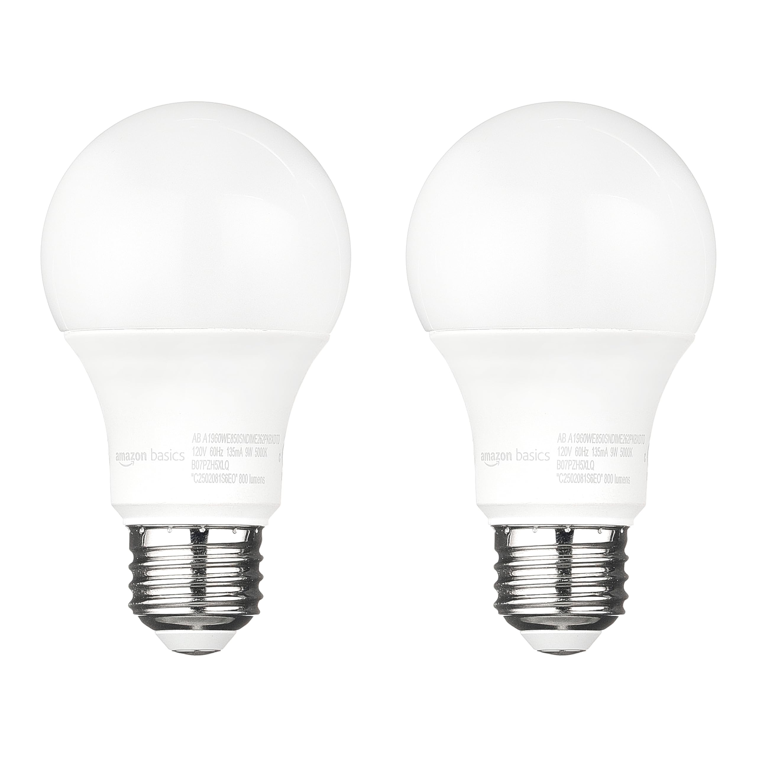 Amazon Basics A19 Dusk to Dawn Sensor LED Outdoor Light Bulb, 60W Equivalent, Energy-Efficient 9W, Daylight 5000K, E26 Base, 10,