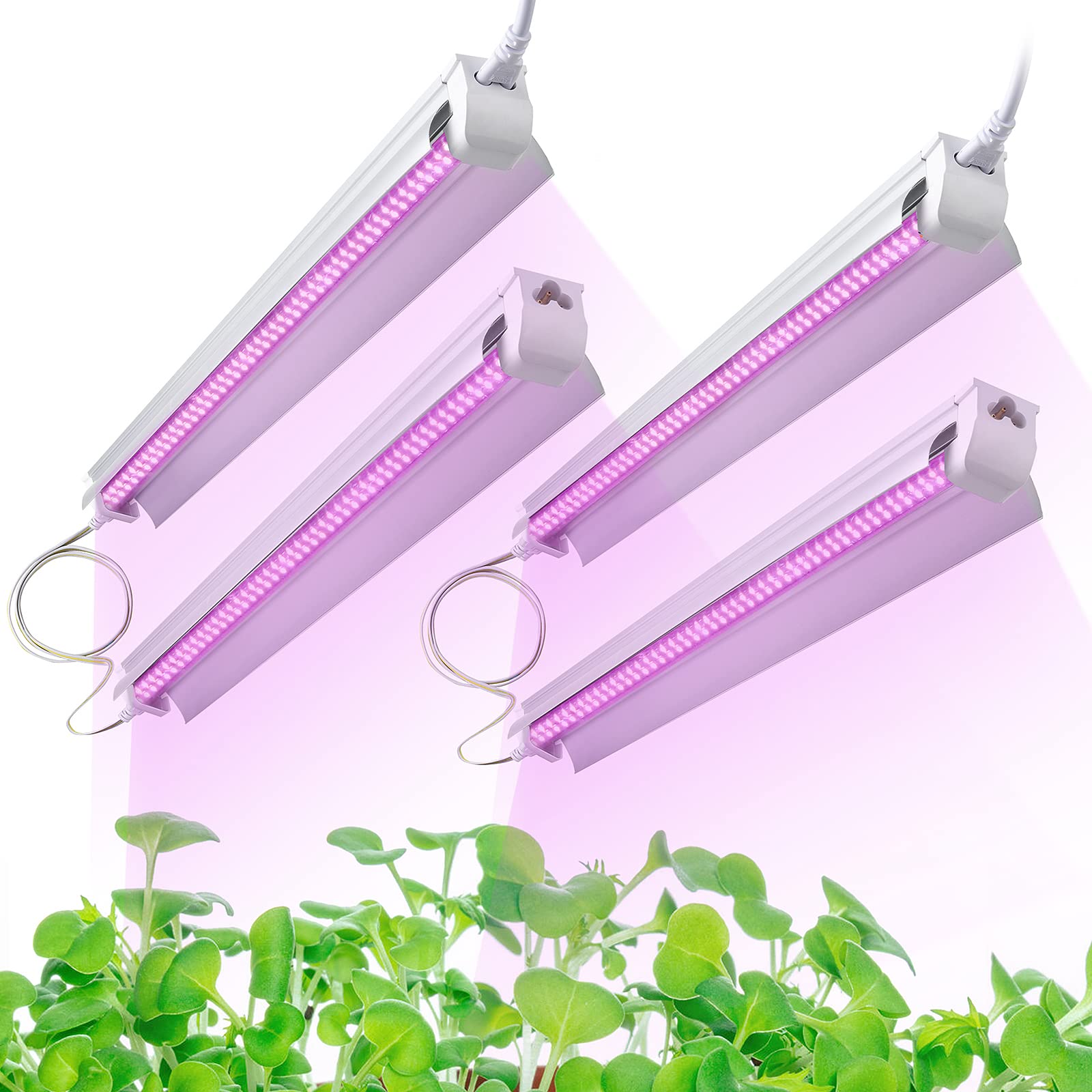 Tyagmam Grow Light For Indoor Plants,4Ft T8, 180W(4 X 45W, 1080W Equivalent), Super Bright, Full Spectrum Sunlight Plant Light,