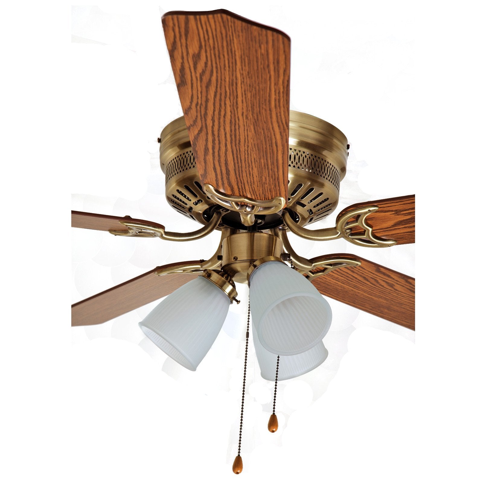 Boston Harbor Cf-78049L 555706 Ceiling Fan Light Kit, 3 Cfl, 13 W Lamp, Antique, 18-1/2 In H X 52 In W, Brown