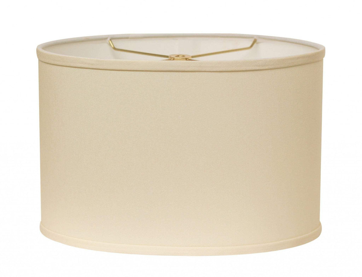 HomeRoots 470212 16 in. Throwback Egg Oval No Slub Lampshade Ivory