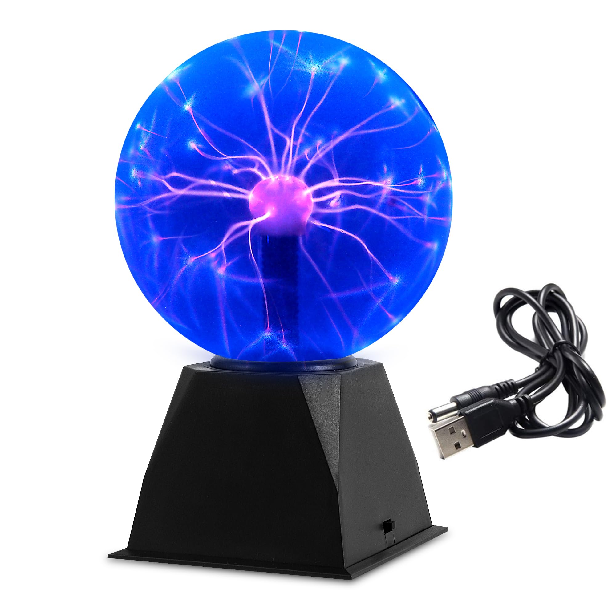 Gresus 6 Inch Magic Plasma Ball Lamp - Touch & Sound Sensitive Interactive USB Powered Plasma Lamp Nebula Sphere Globe, Science 