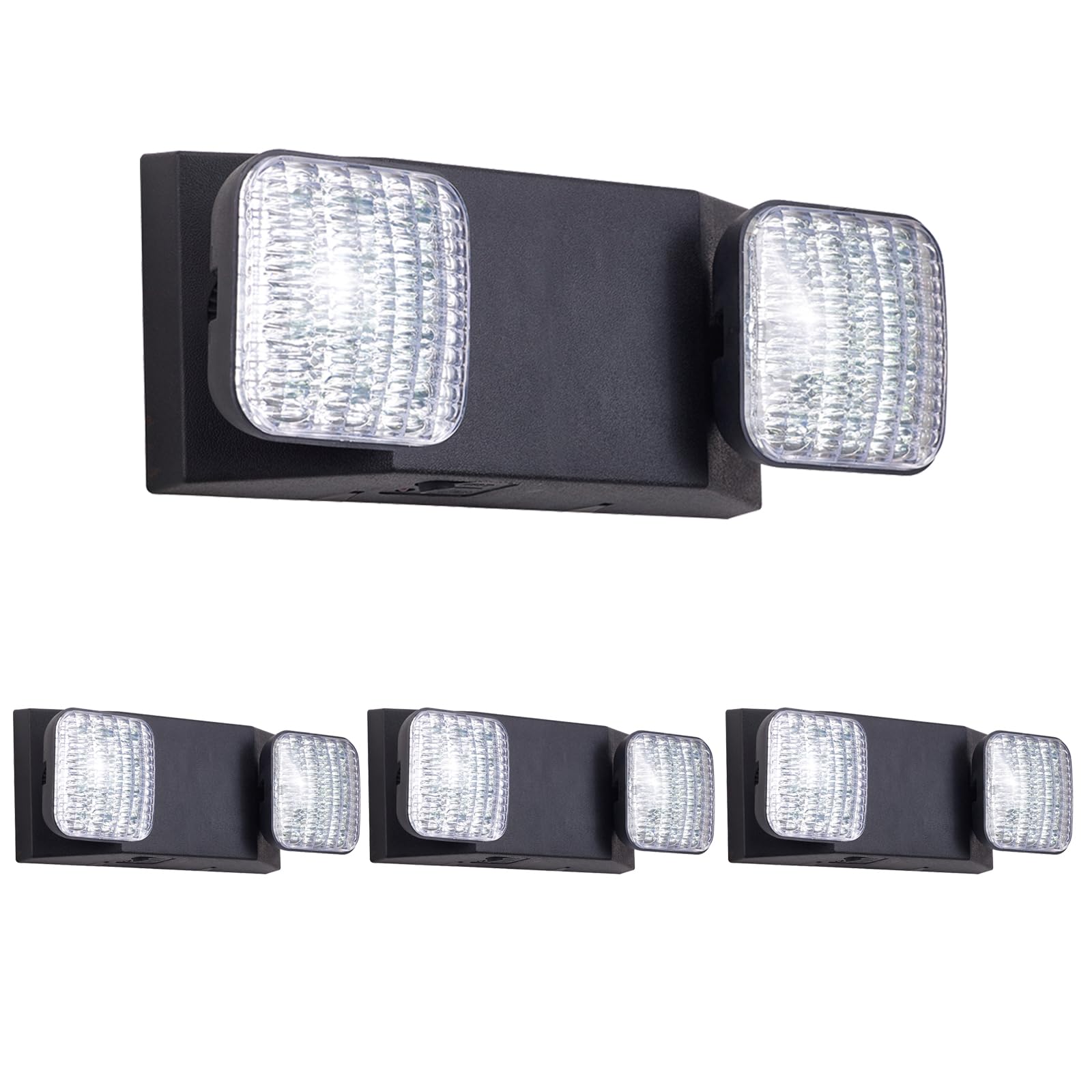 Gzruiyang Emergency Lights With Battery Backup, Led Commercial Emergency Lighting Fixtures Two Head Adjustable, Ul 924 Certified