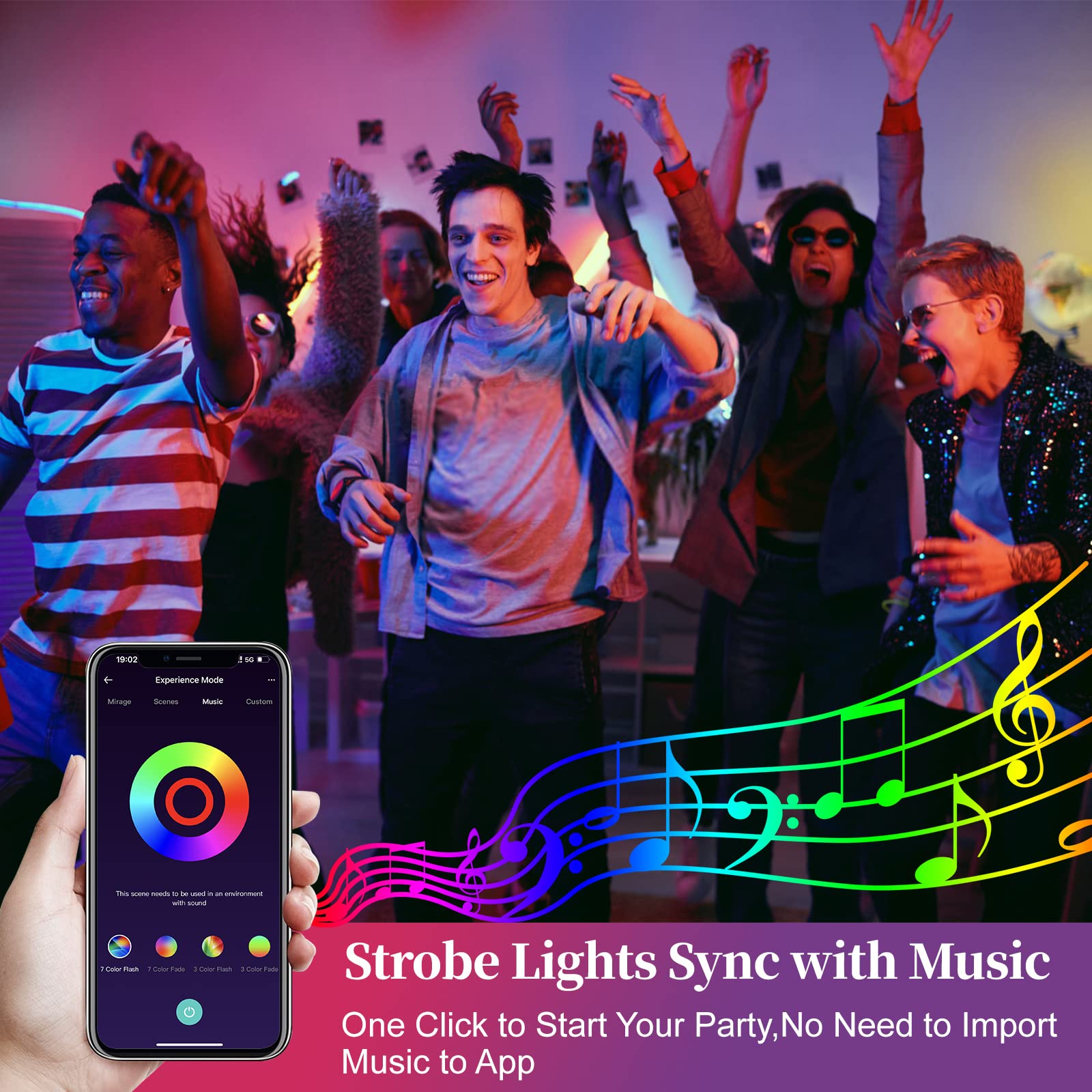 Lolpetik Rgb Led Flood Light 300W Equivalent, Ip66 Waterproof, App Control, 4 Pack Uplights