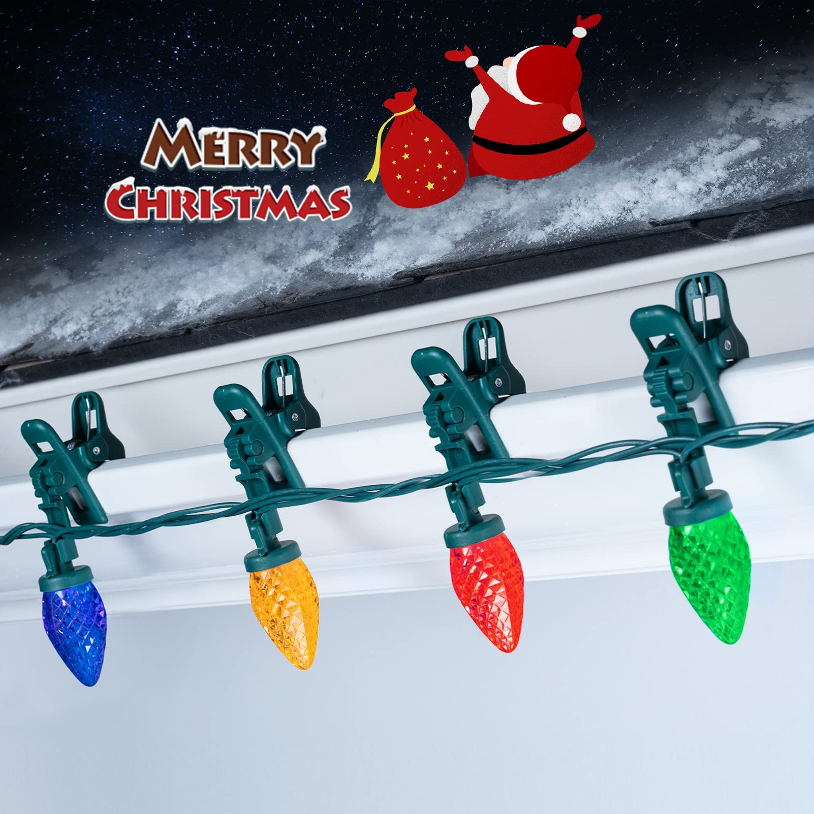 Minetom C9 LED Christmas Lights Outdoor, 100 LED, 68Ft, Waterproof, Multicolor, Model GY-C9-X-33-3B