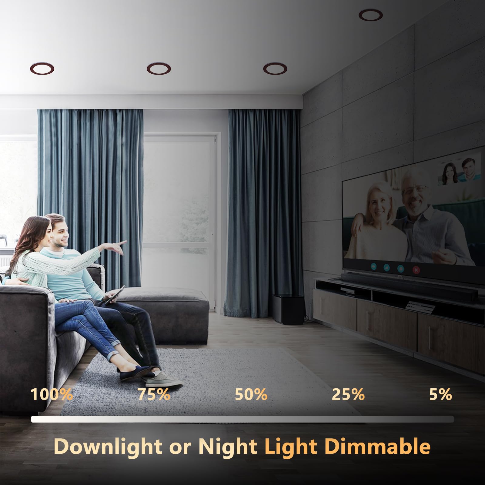 Cycevsun 12 Pack Bronze Recessed Lighting 6 Inch With Night Light, Canless Ultra Thin Wafer Downlight Pot Outdoor Exterior Soffi