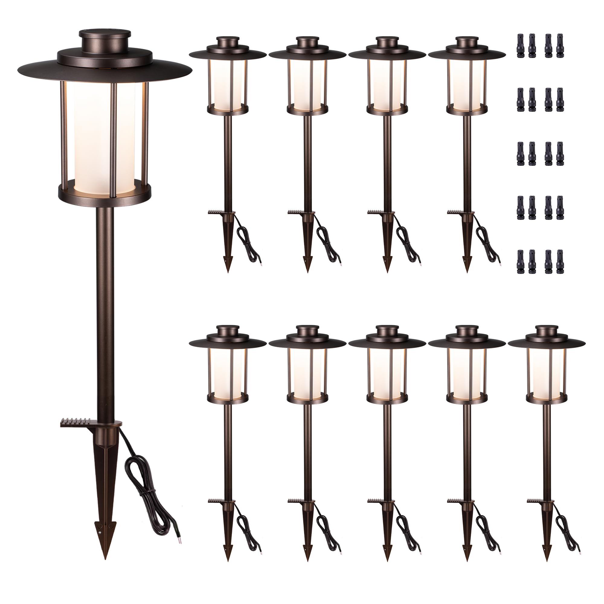 Varmtalys Pathway Landscaping Lighting Low Voltage, 5CCT Adjustable Setting Garden Path Light LED 12V, Outdoor Waterproof Walkwa
