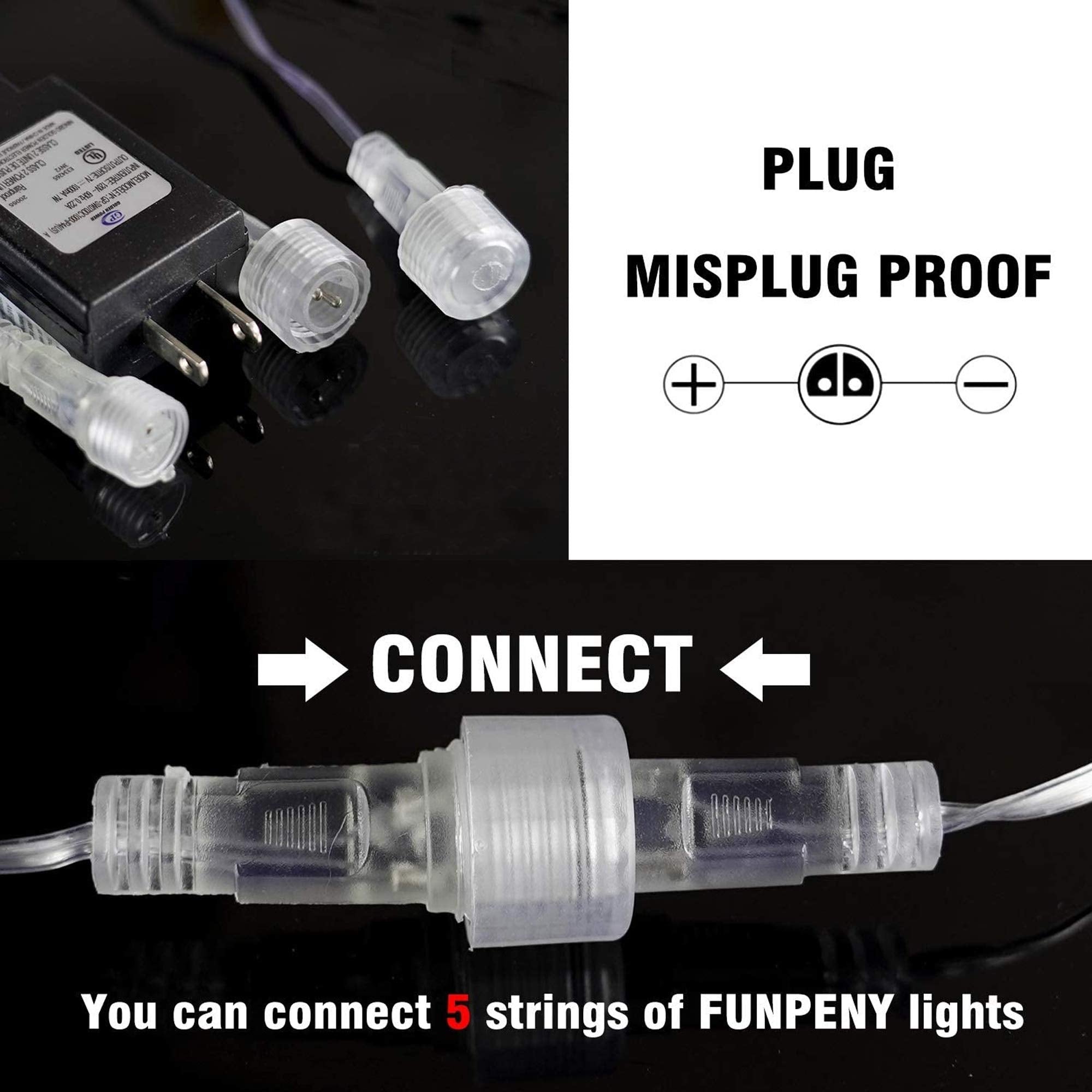FUNPENY Meteor Shower Rain Lights, 288 LED Warm White Icicle Lights, 30cm, Outdoor Holiday Decoration