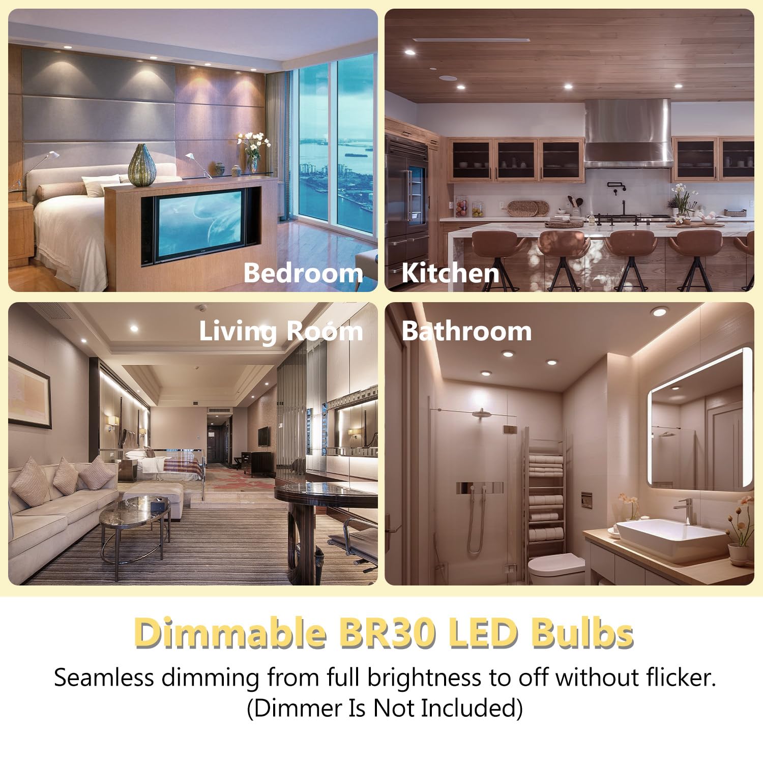 dalattin BR30 LED Bulbs 24 Pack, 9W 800 Lumens, Dimmable 4000K Neutral White, E26 Base, Indoor Flood Lights