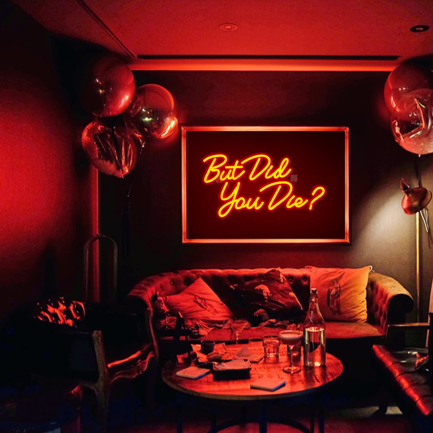 Horseneon Neon Wall Sign, Red LED Light for Room Decor, USB Powered, Model But Die You Die-1191