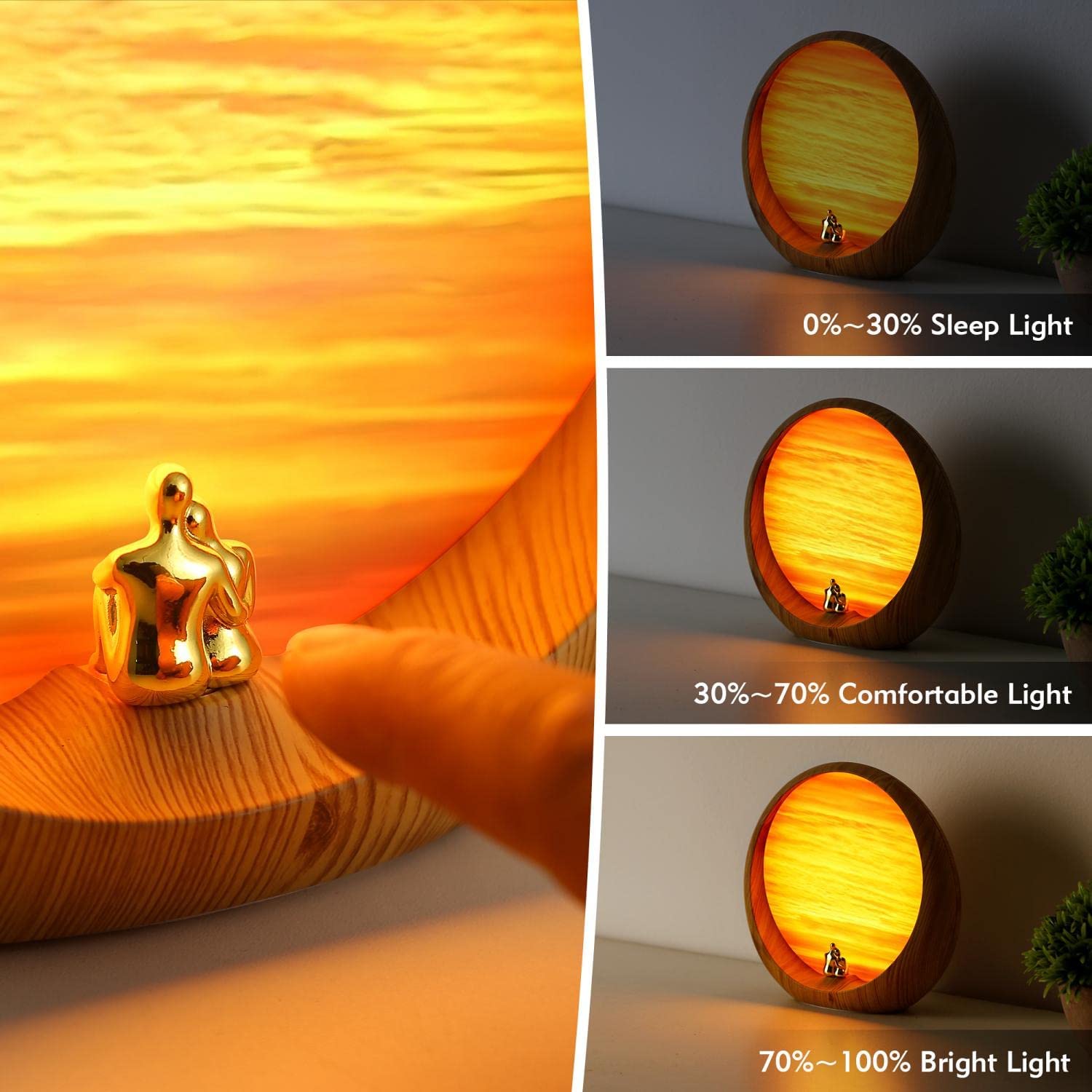 Mamre Golden Sunset Lamp - Unique Home Decor Gift For Anniversary, Valentine'S, Mother'S Day