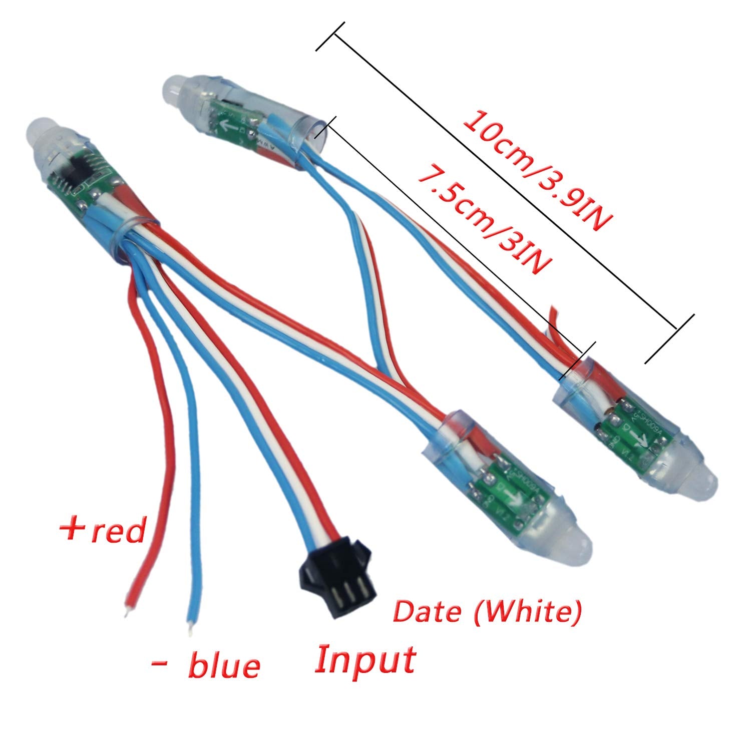 REXTiN WS2811 RGB LED String Lights, Waterproof, 500pcs, DC 5V, 12mm, Multi Color Plastic