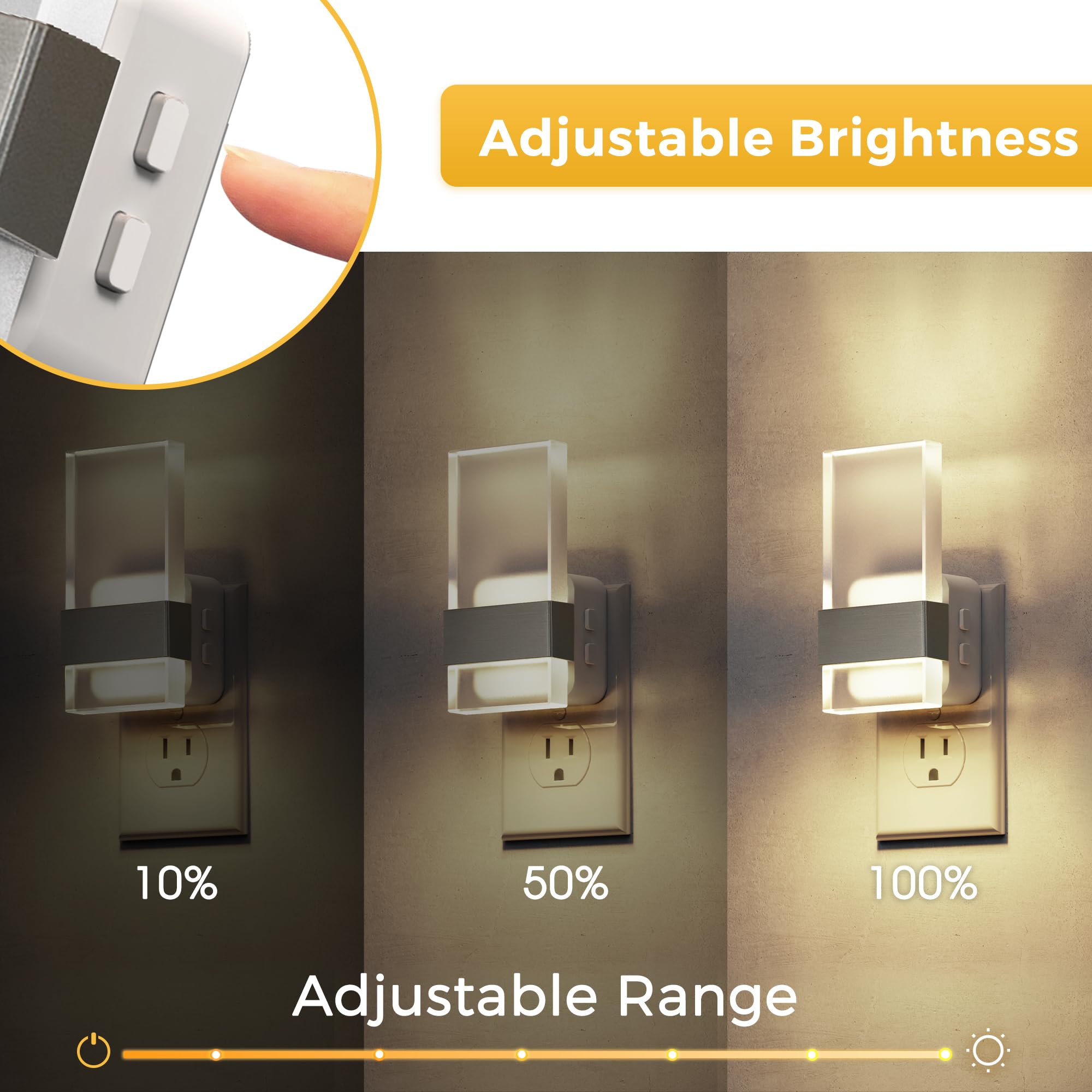 L Lohas Led Night Light  2 Pack Adjustable Color Temperature Night Lights Plug Into Wall  2000K/3000K/5000K 3Cct Nightlight  Dusk To Dawn Sensor Dimmable Nightlights For Bathroom  Hallway  Gift