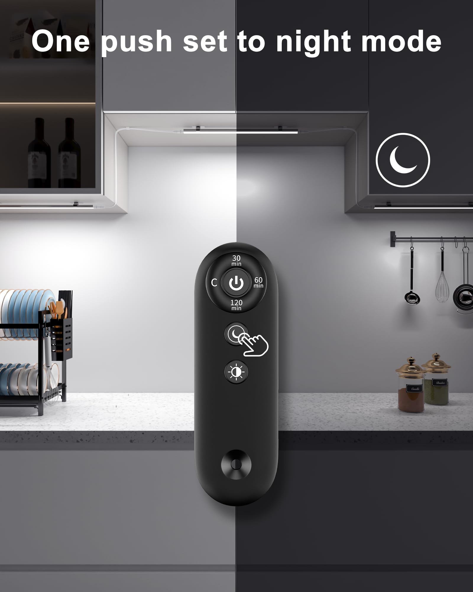 Remote Control Under Cabinet Led Light Plug In, Dimmable Daylight White 4500K, 6 Pack 12 Inch Linkable Led Under Counter Lights