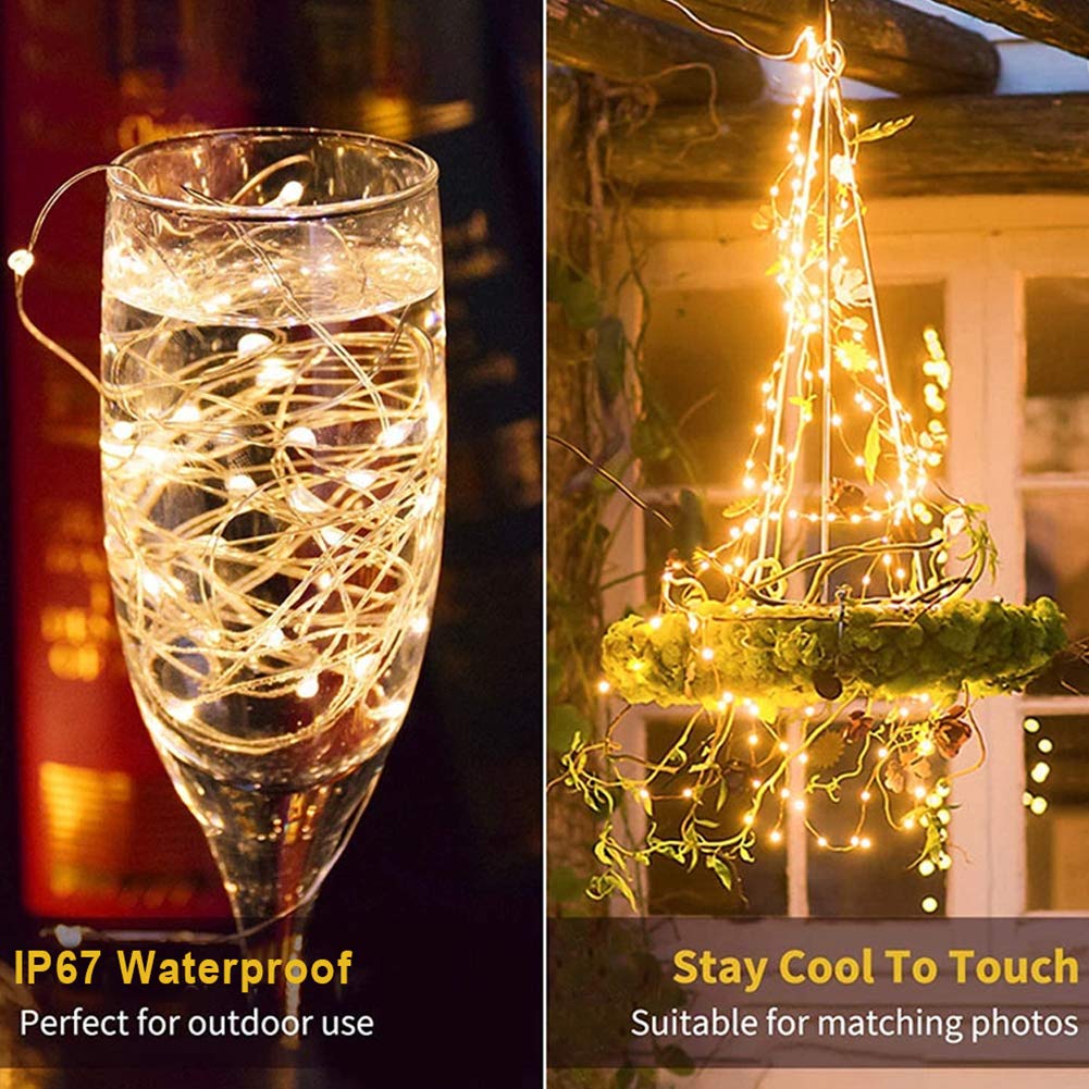 Koxly 2 Pack 20ft 60 Led Fairy Lights with Remote Timer Waterproof Christmas Decor Battery Operated Twinkle Firefly Lights for B