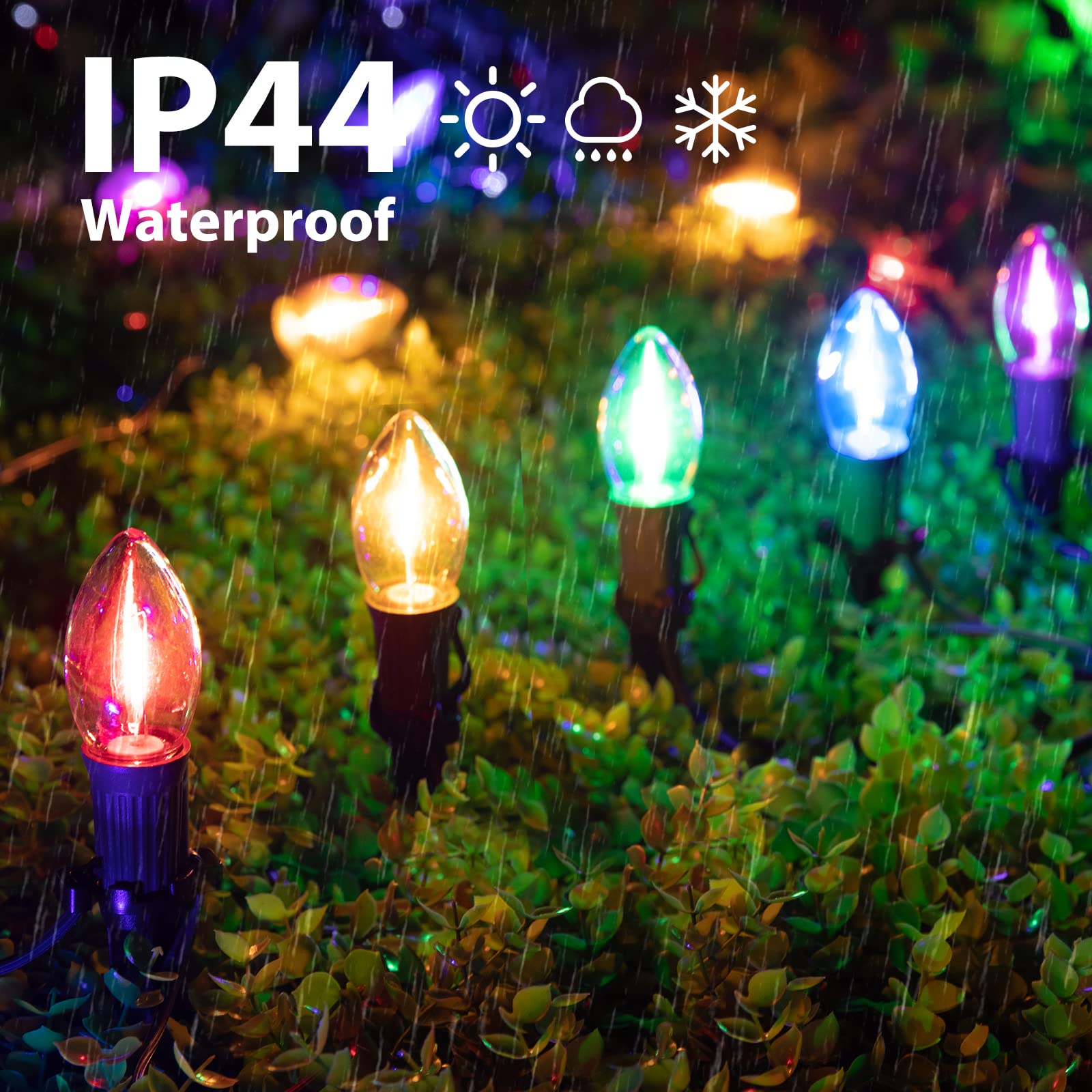 C9 Christmas String Lights Outdoor - 25.7 Feet 20 Led Christmas Pathway Lights With 20 Stakes Connectable Waterproof For Drivewa
