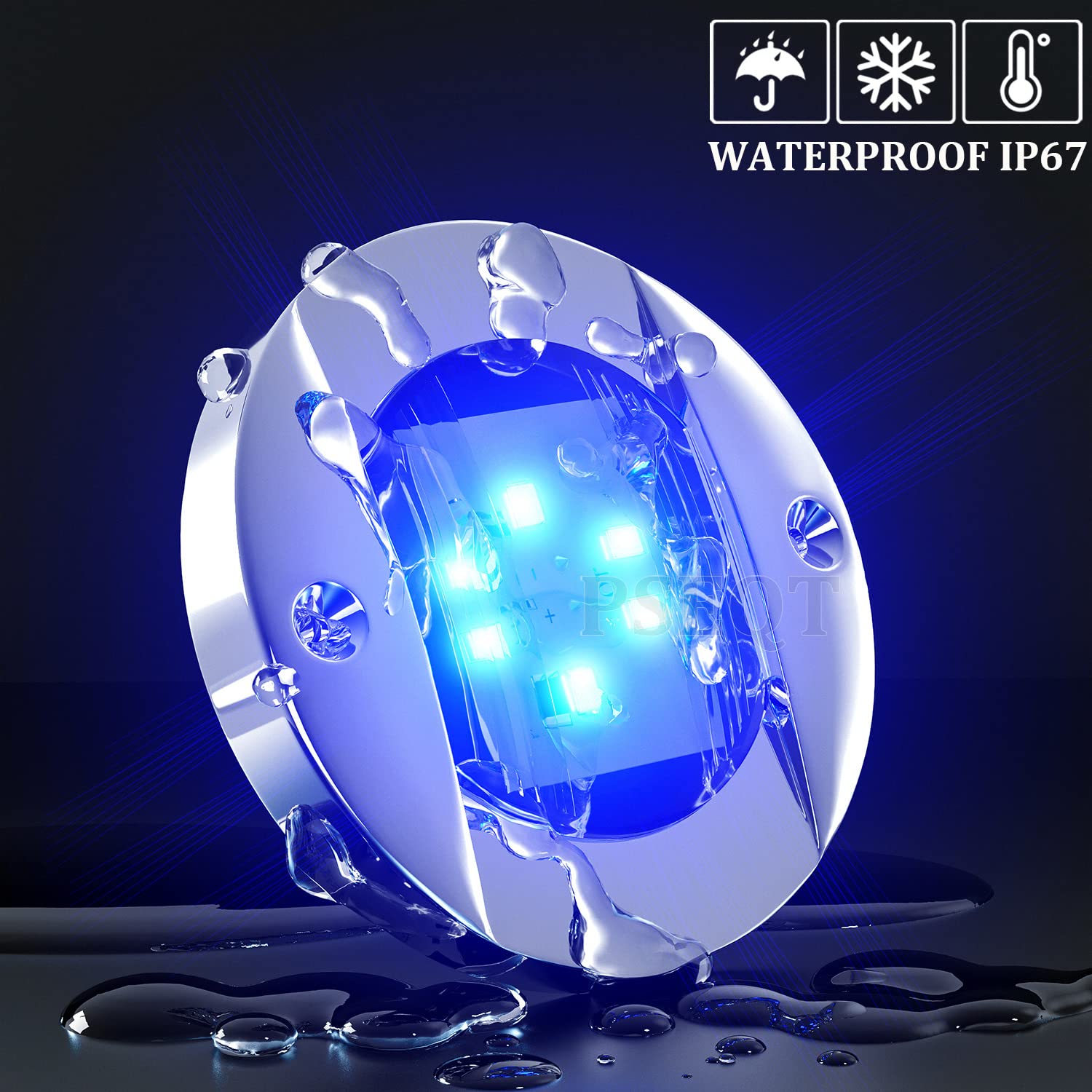 PSEQT LED Marine Boat Deck Lights, Stern Courtesy Interior Pontoon Anchor Light Waterproof for boats Night Fishing Kayak Yacht D