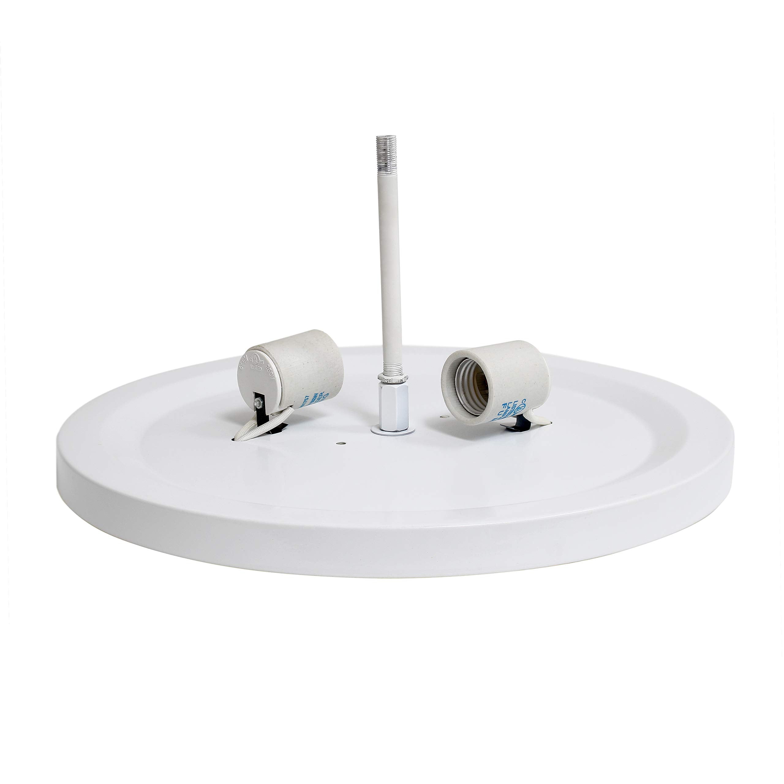Elegant Designs FM1000-WHT Ceiling Flush Mount Light Fixture, 2-Light, Crystal, 13in x 13in x 6.5in, White