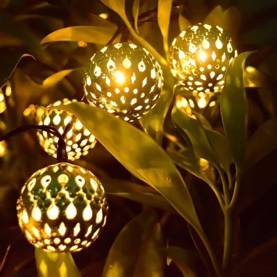Globe String Lights, CMYK 20 Ft 40 Balls Waterproof LED Fairy Lights, Outdoor Starry Lights Solar Powered String Lights, Decorat