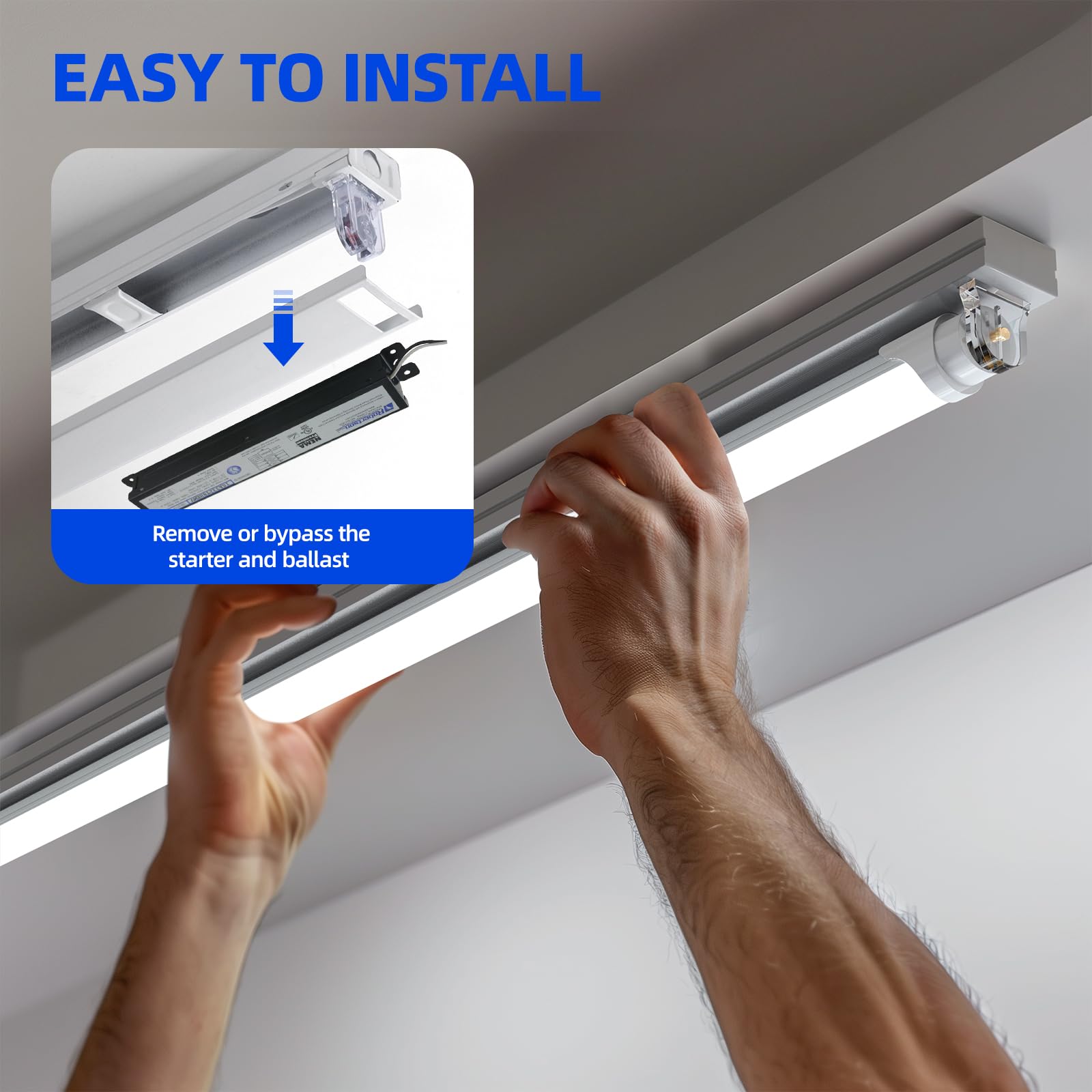Barrina 8Ft Led Bulbs, T8 T10 T12 Led Tube Lights, Single Pin Fa8 96'' Led Replacement For Fluorescent Fixture, 44W(100W Equival