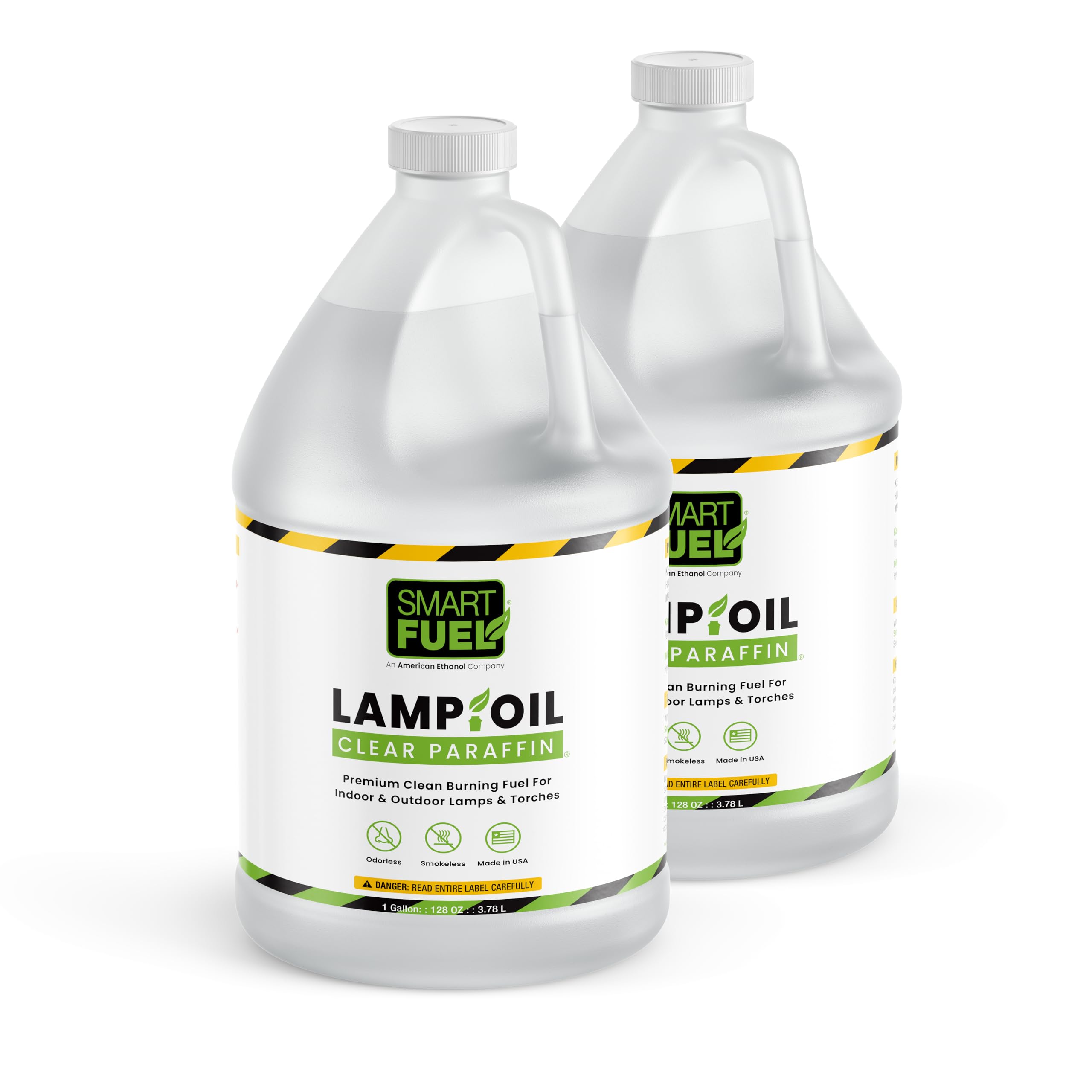 SMART FUEL ETHANOL Paraffin Oil Lamp Fuel - Clear, Smokeless, Odorless, 2 x 128 oz (1 Gallon) Pack