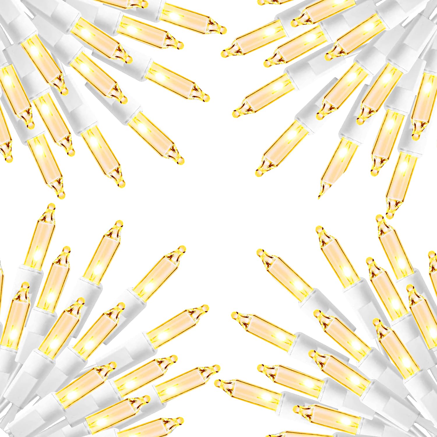 Dazzle Bright 4 Pack Warm White Christmas Mini String Lights, Total 120FT 600 Count Incandescent Tree Lights, Waterproof Christmas Decorations for Indoor Outdoor Garden Yard Decor