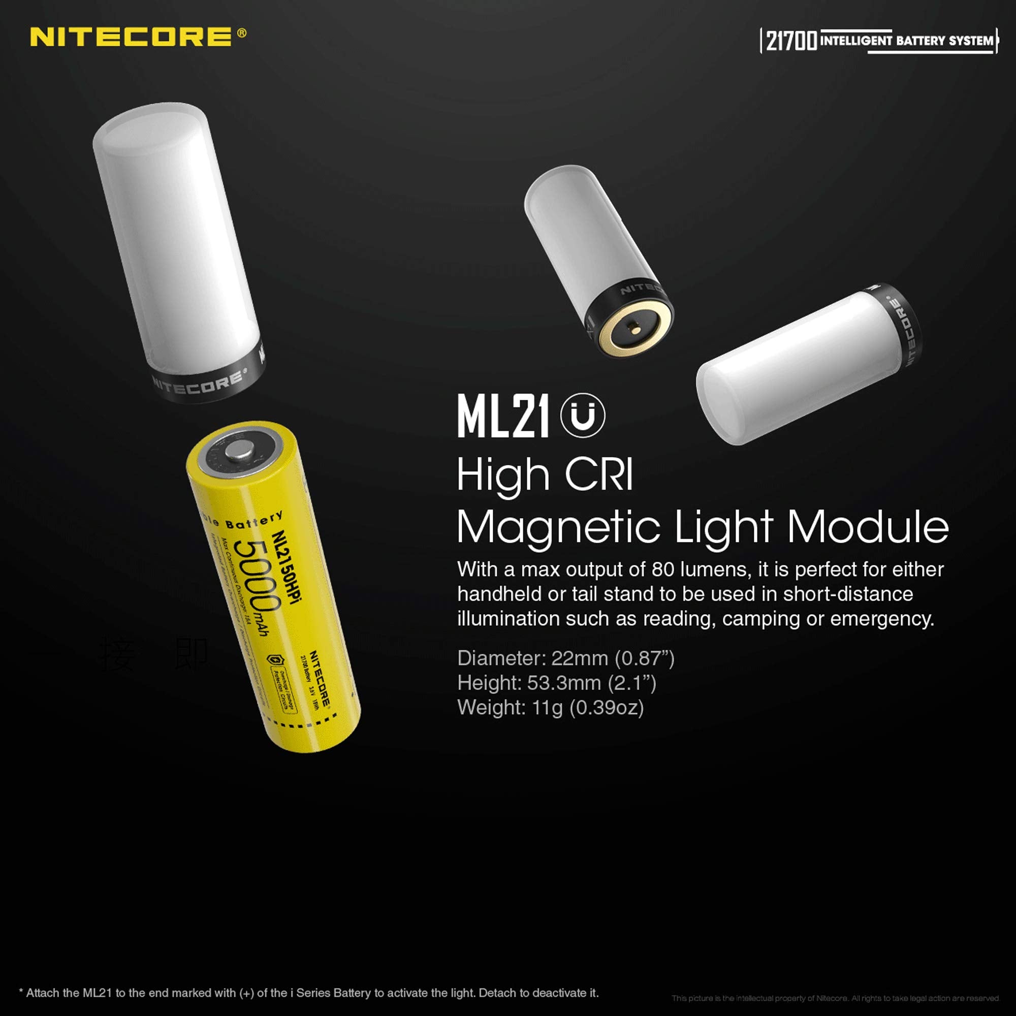 Nitecore MPB21 Mini Rechargeable Lantern Flashlight Bundle, 5000mAh Battery Charger & Micro USB Cable, Black