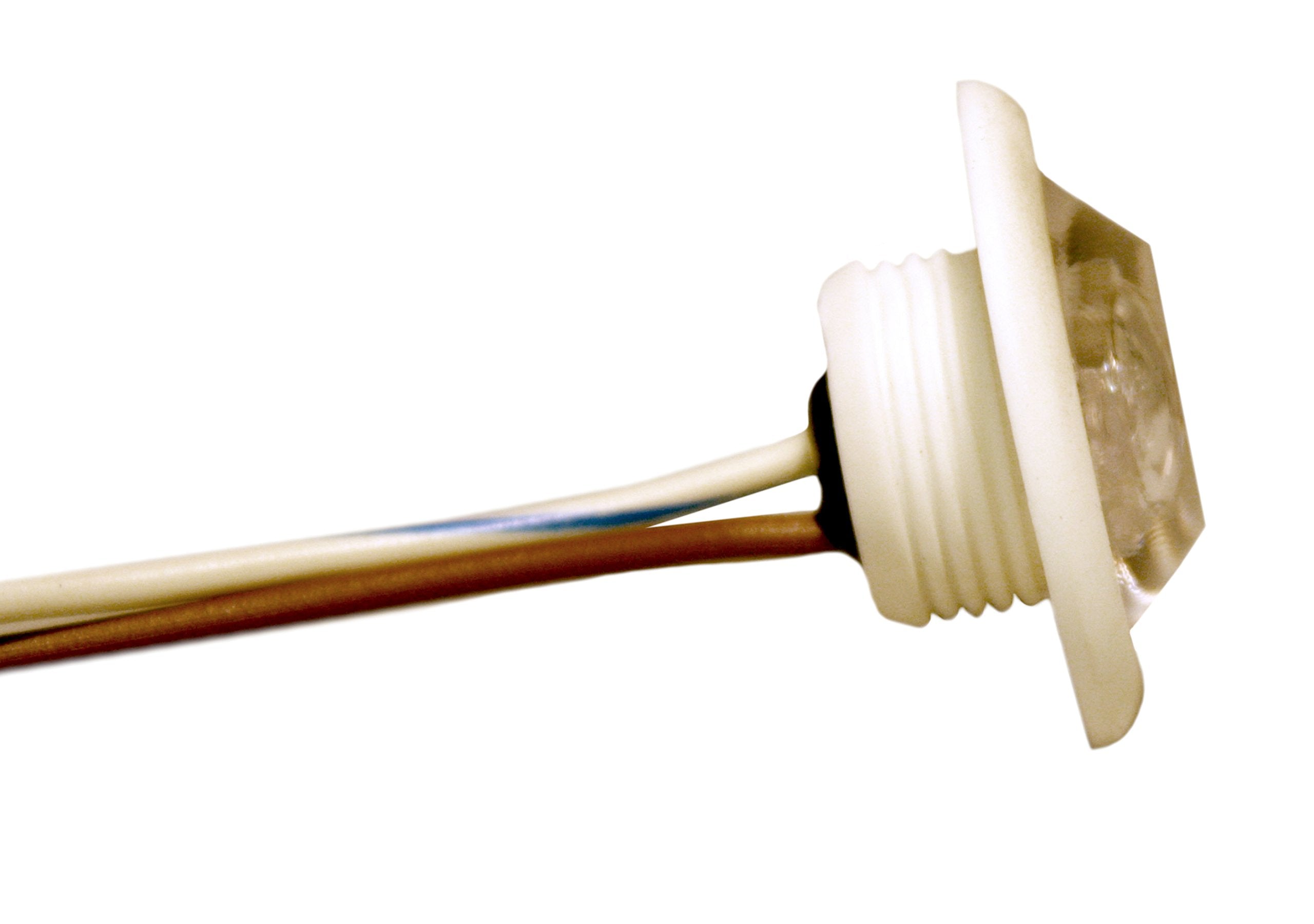 Innovative Lighting LED Clear Lens Bulkhead Shortie Light with White Grommet, Blue