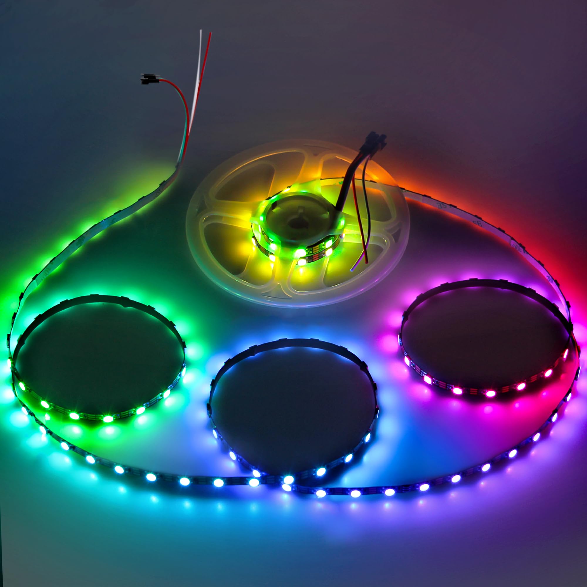Alitove Ws2812B Led Strip 5Mm Rgb Addressable Light 6.6Ft 120 Leds Black Plastic Model Al2812Wh120Np2M5Mm