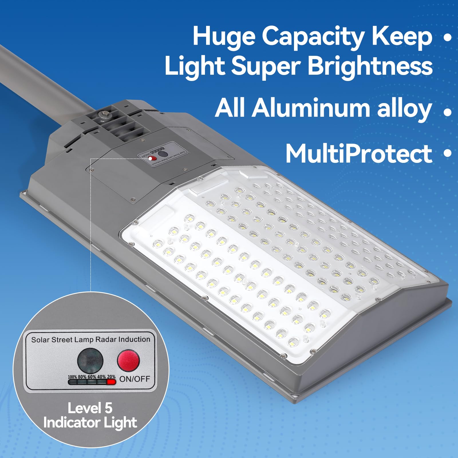 7000W Solar Street Lights Outdoor, 650000Lm 7000K Solar Parking Lot Lights Dusk To Dawn 40000Mah Ip67 Waterproof Solar Security