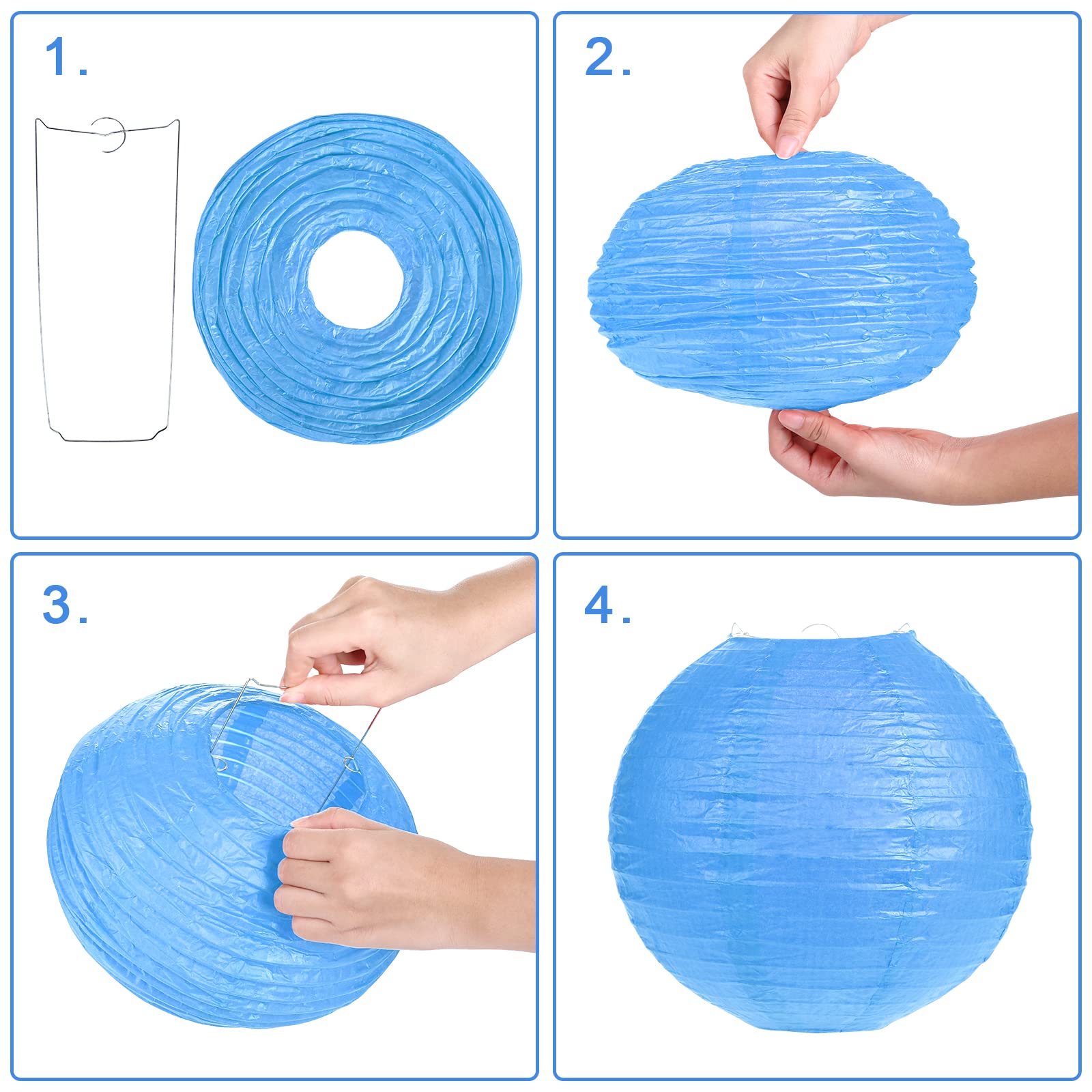 Lihao 20Pcs Colorful Paper Lanterns For Parties, Weddings, Birthdays, Halloween - 6'' To 12''