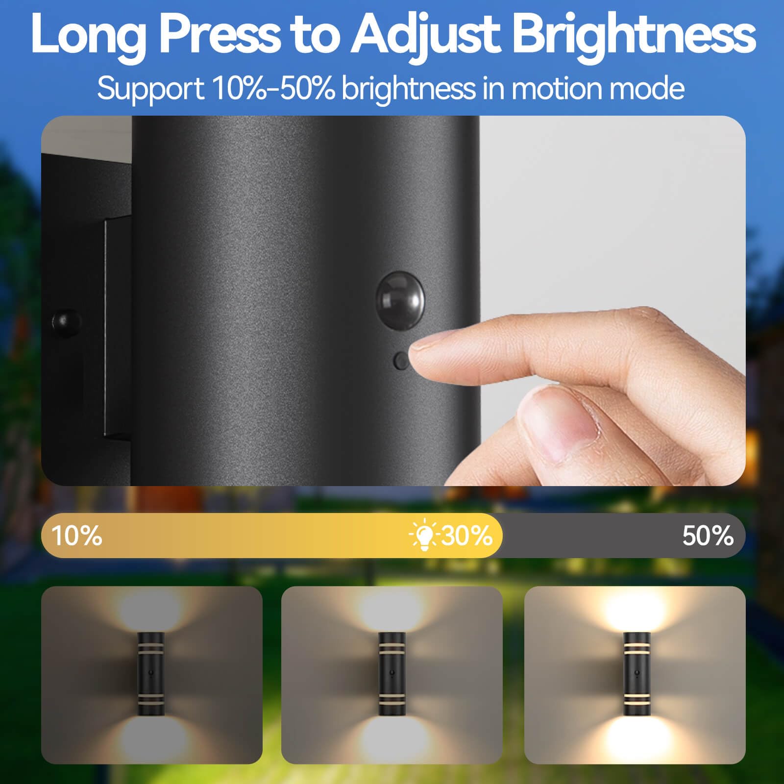 Shlmr Motion Sensor Outdoor Lights 2 Pack  Modern Dusk To Dawn Outdoor Lighting With Bulbs Include  Black Exterior Sconce Up And Down Motion Detector Lights For House Porch Garage  Etl Listed