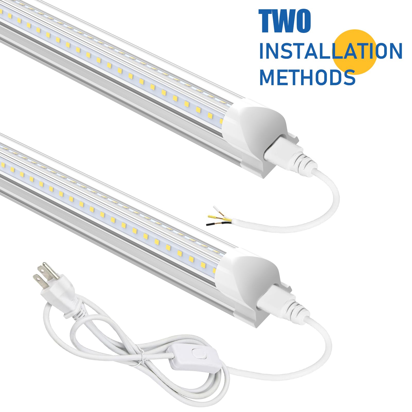 Reisener 4 Pack Ultra Bright 4Ft Led Shop Lights For Garage, 4500 Lumens 5000K Daylight, 48 Inch Linkable Plug & Play Light Fixt