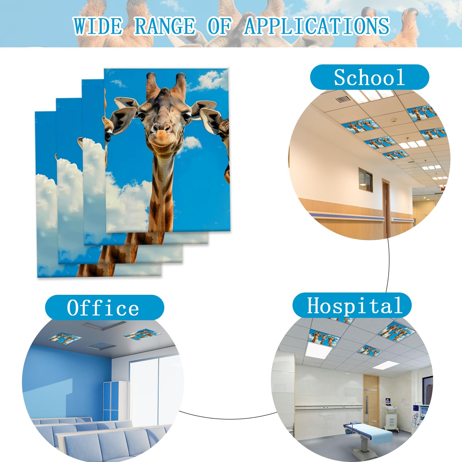 Scwisoas 4 Pack Fluorescent Light Covers For Ceiling Lights Classroom Office Magnetic Light Covers Light Diffusers For Home Drop