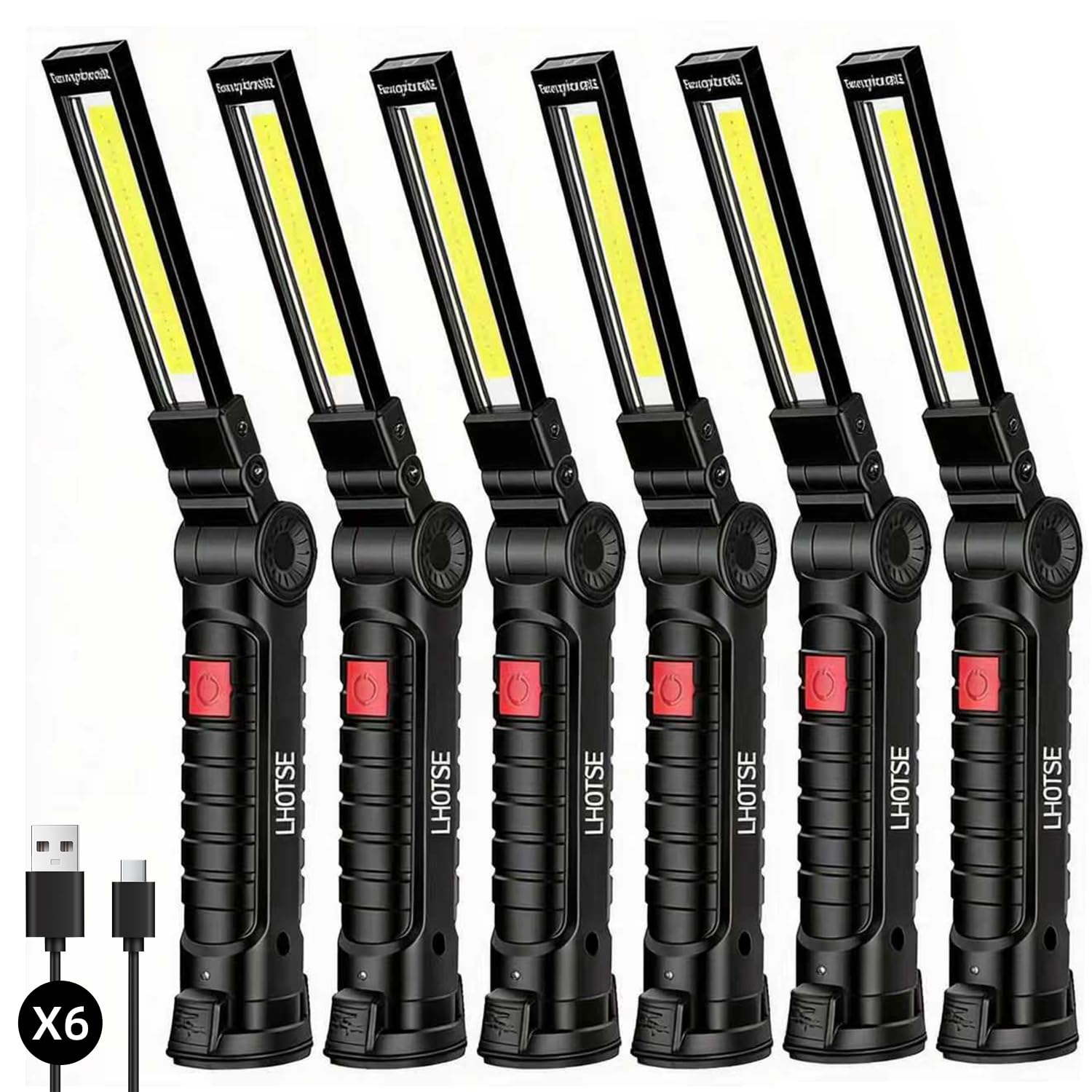 LHOTSE Valentines Day Tool Gifts for Men Dad Him, Rechargeable Work Lights, LED Work Light with Magnetic Base & Hanging Hook, 36