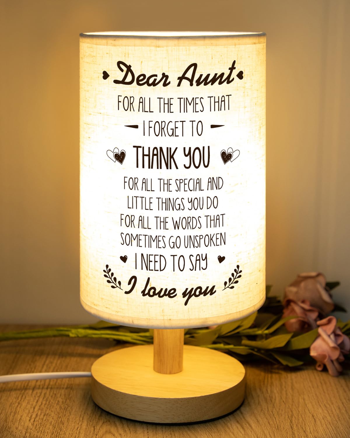 Souhoney Aunt Birthday Gifts From Niece, Desk Lamp Home Decor Long Distance Aunt Gifts From Niece Nephew, Aunt Birthday Gifts, M