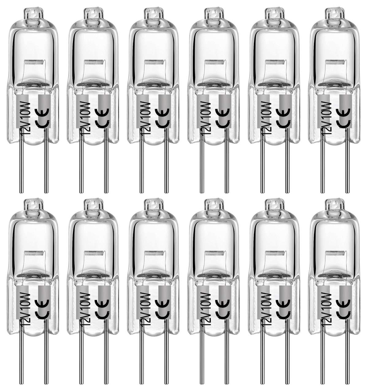 Ahevo G4 Halogen T3 10 Watt 140Lm G4 Bi-Pin Bulb Ac/Dc12 Volt For Under Cabinet Puck Light, Chandeliers, Track Lighting, 10W 12V