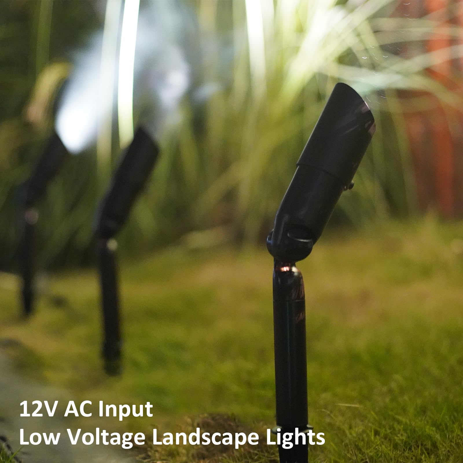 GOODSMANN Low Voltage Landscape Spotlight 20W Halogen 12V AC 176 Lumen Brown Metal Spike Stake 3000K Warm White LL9920-9603-01